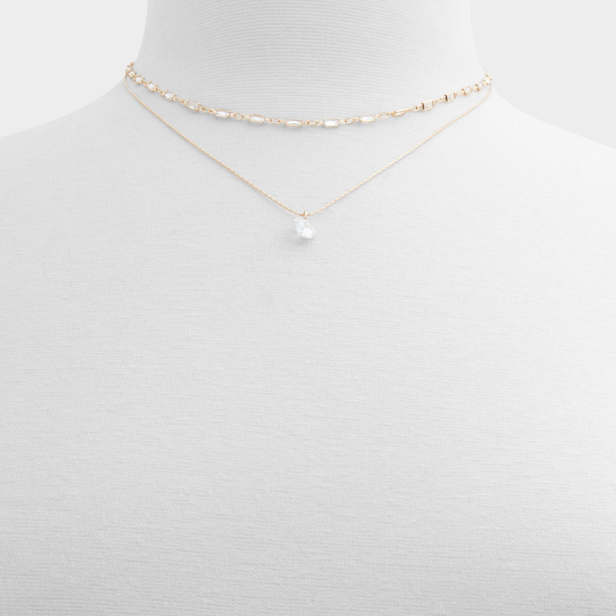 Aldo Flein Gold/Clear Multi Women's Necklaces - Layered necklace