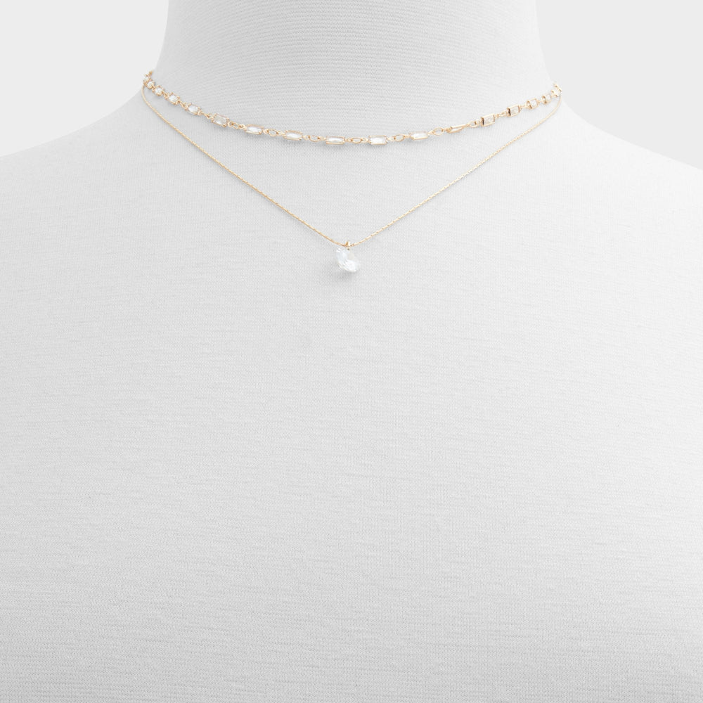 Aldo Flein Gold/Clear Multi Women's Necklaces - Layered necklace