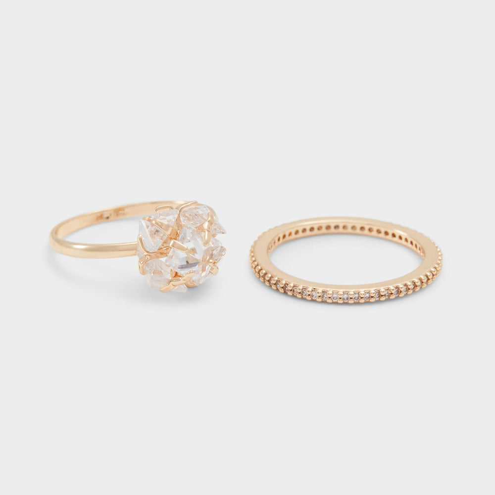 Aldo Greini Gold/Clear Multi Women's Rings - Multi-finger rings