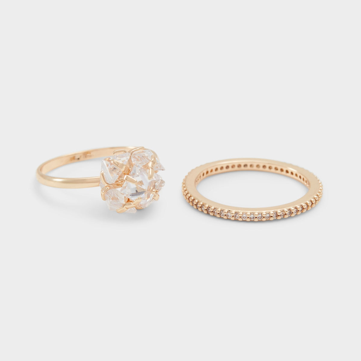 Aldo Greini Gold/Clear Multi Women's Rings - Multi-finger rings
