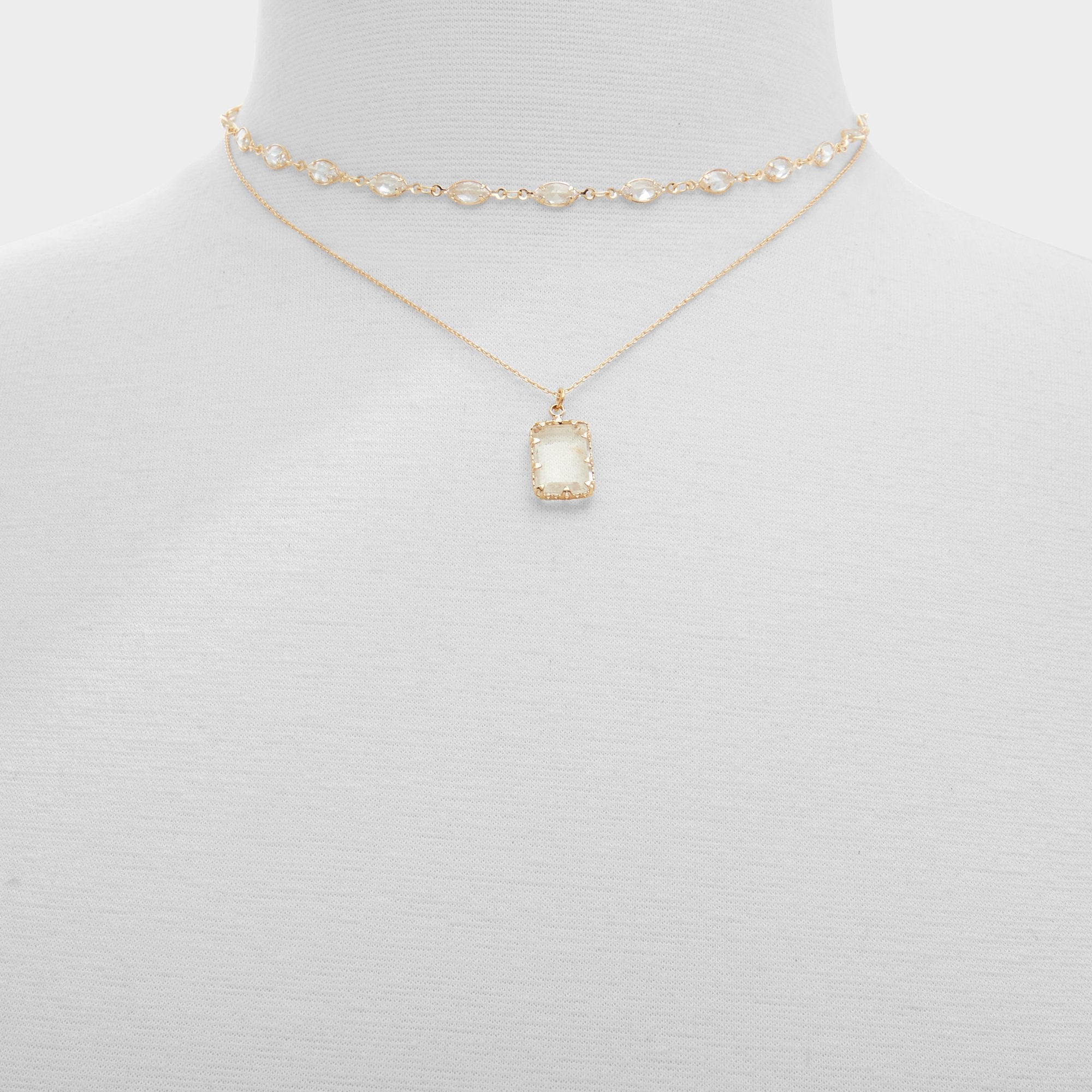 Aldo Destinie Gold/Clear Multi Women's Necklaces - Layered necklace