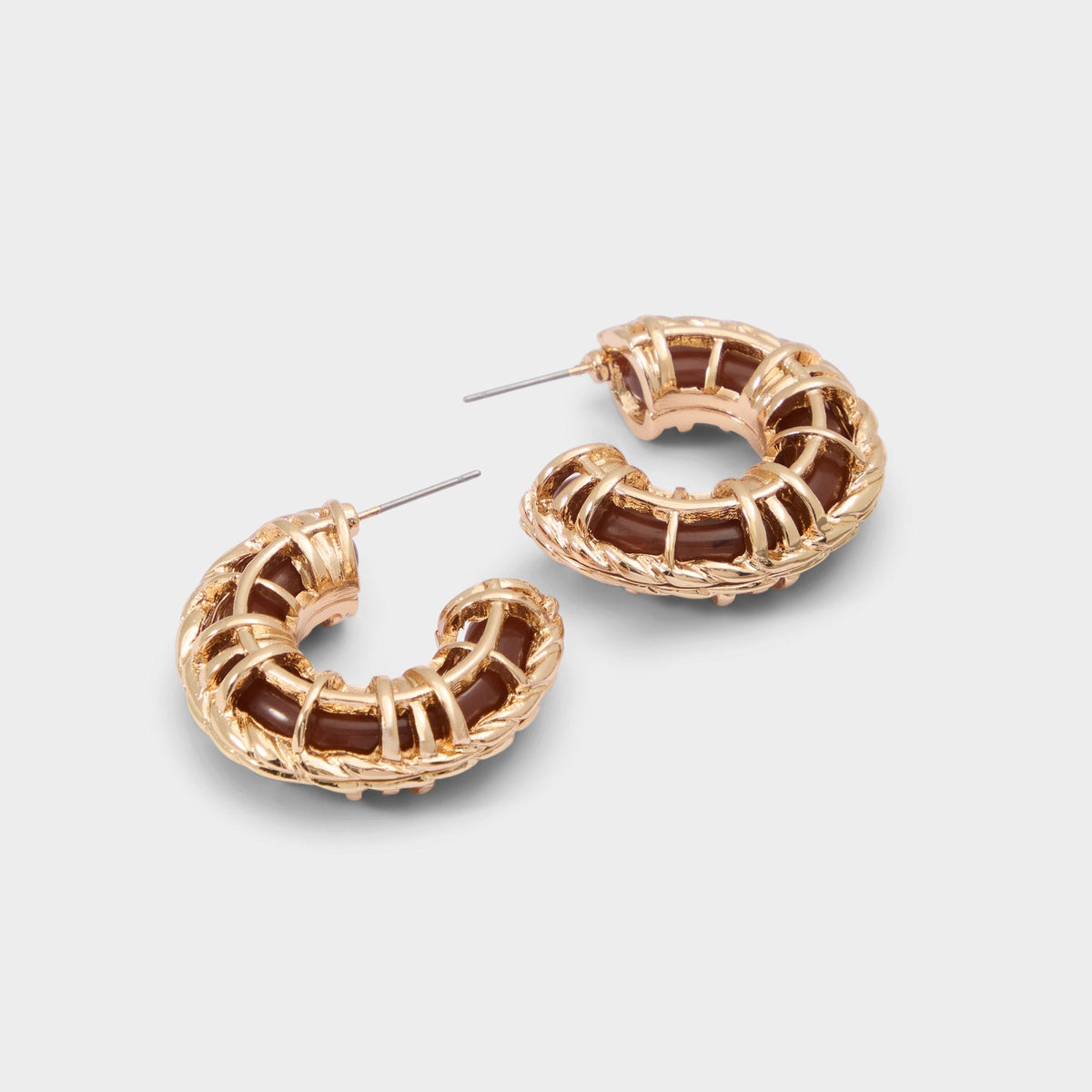 Aldo Cagedhoop in Other Brown - Hoop earrings
