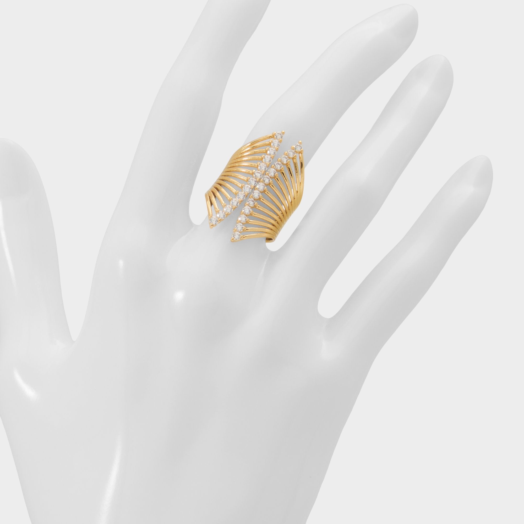 Aldo Glimmery in Gold Clear Multi - Stackable rings
