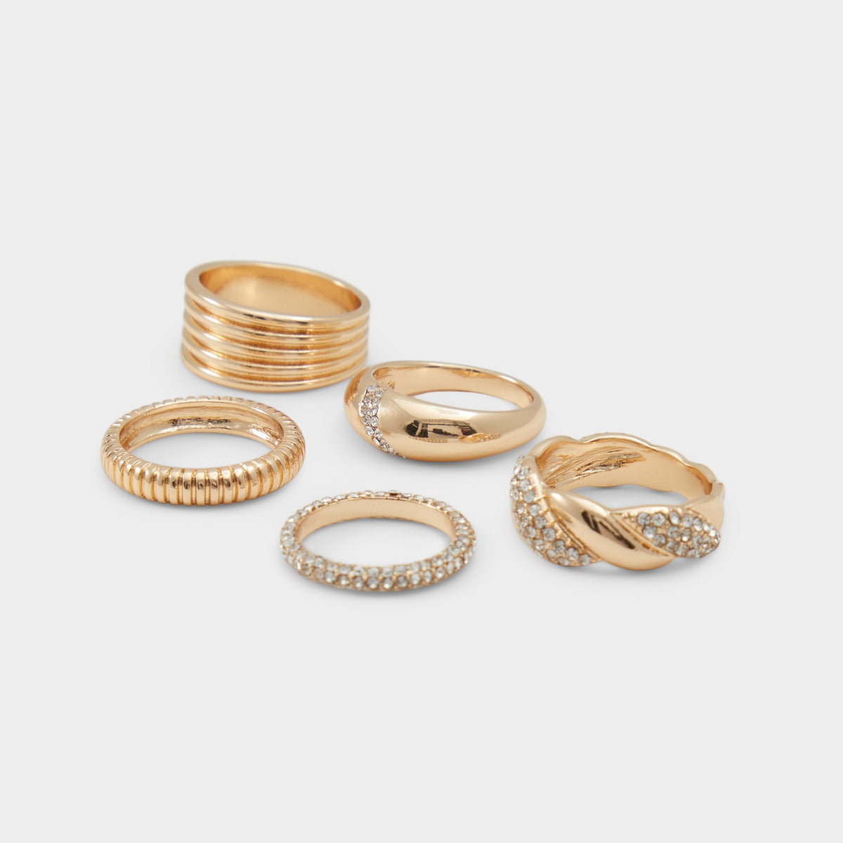 Aldo Lovelanguage Gold/Clear Multi Women's Rings - Ring