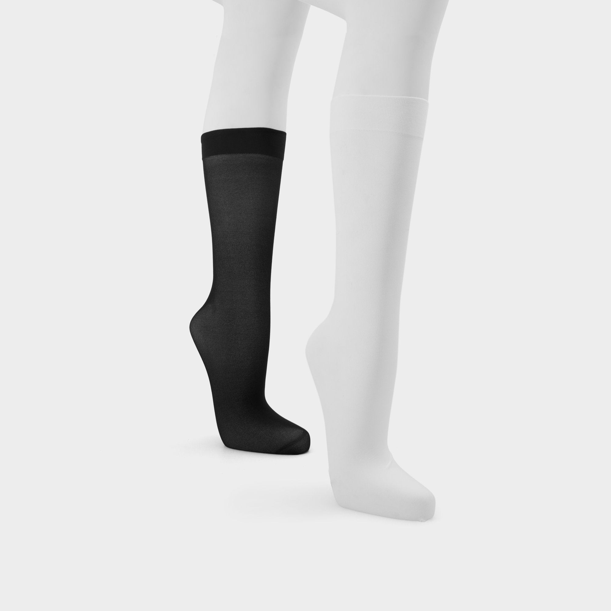 Aldo Sleekstep in Black White - Knee high socks