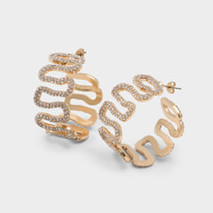 Aldo Estele in Gold Clear Multi - Hoop earrings