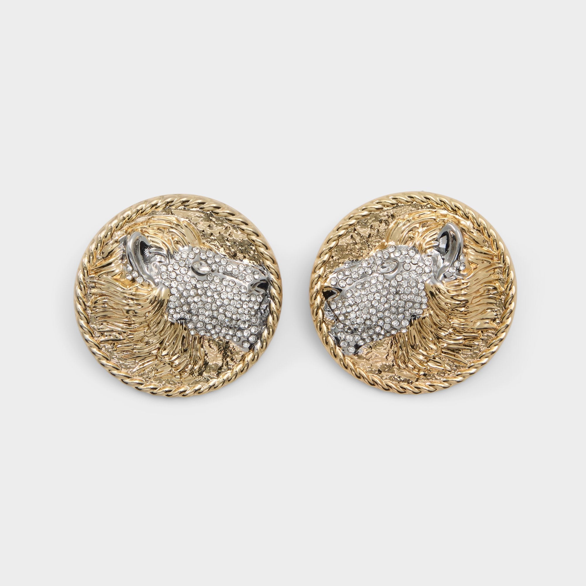 Aldo Lionesse in Gold Clear Multi - Button earrings