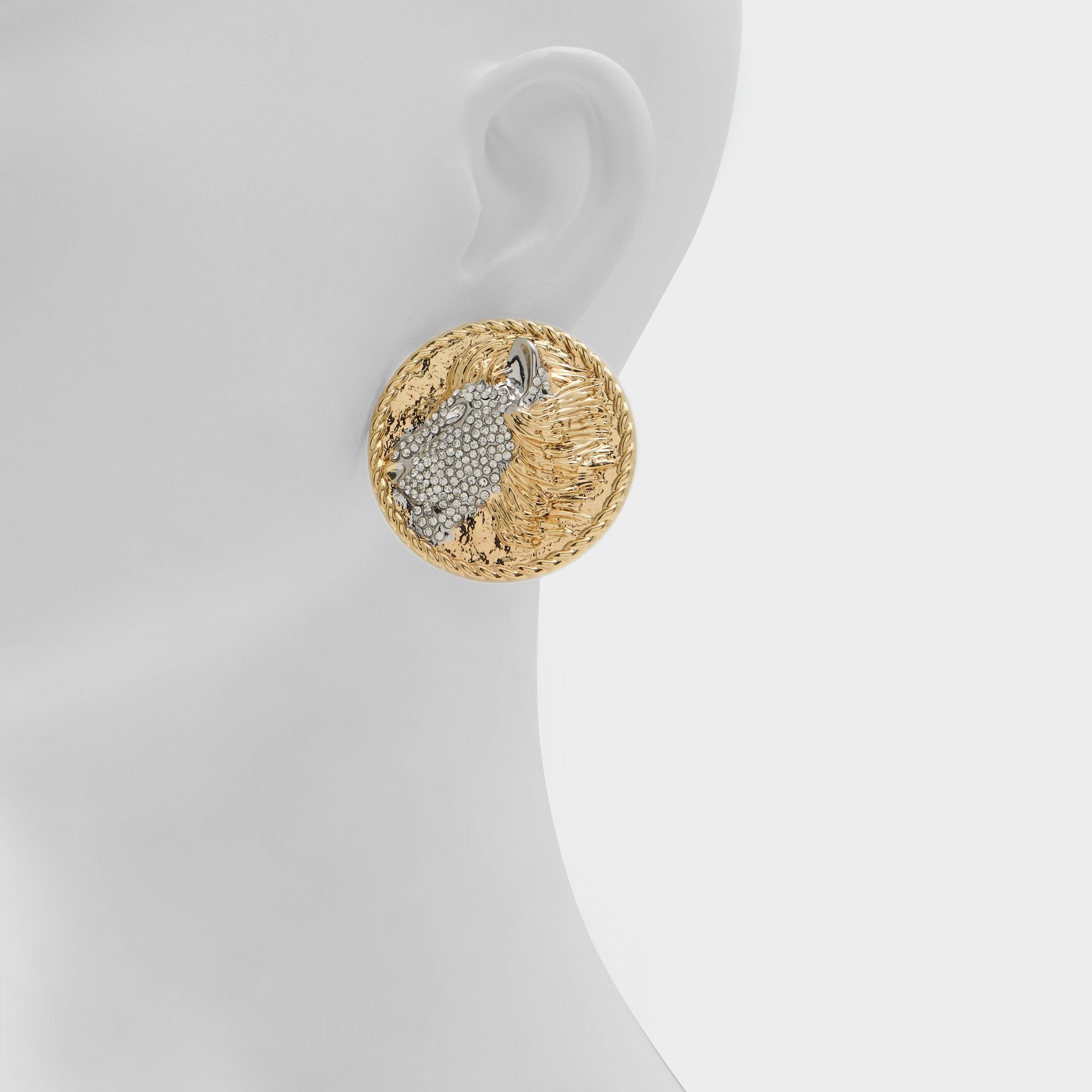 Aldo Lionesse in Gold Clear Multi - Button earrings
