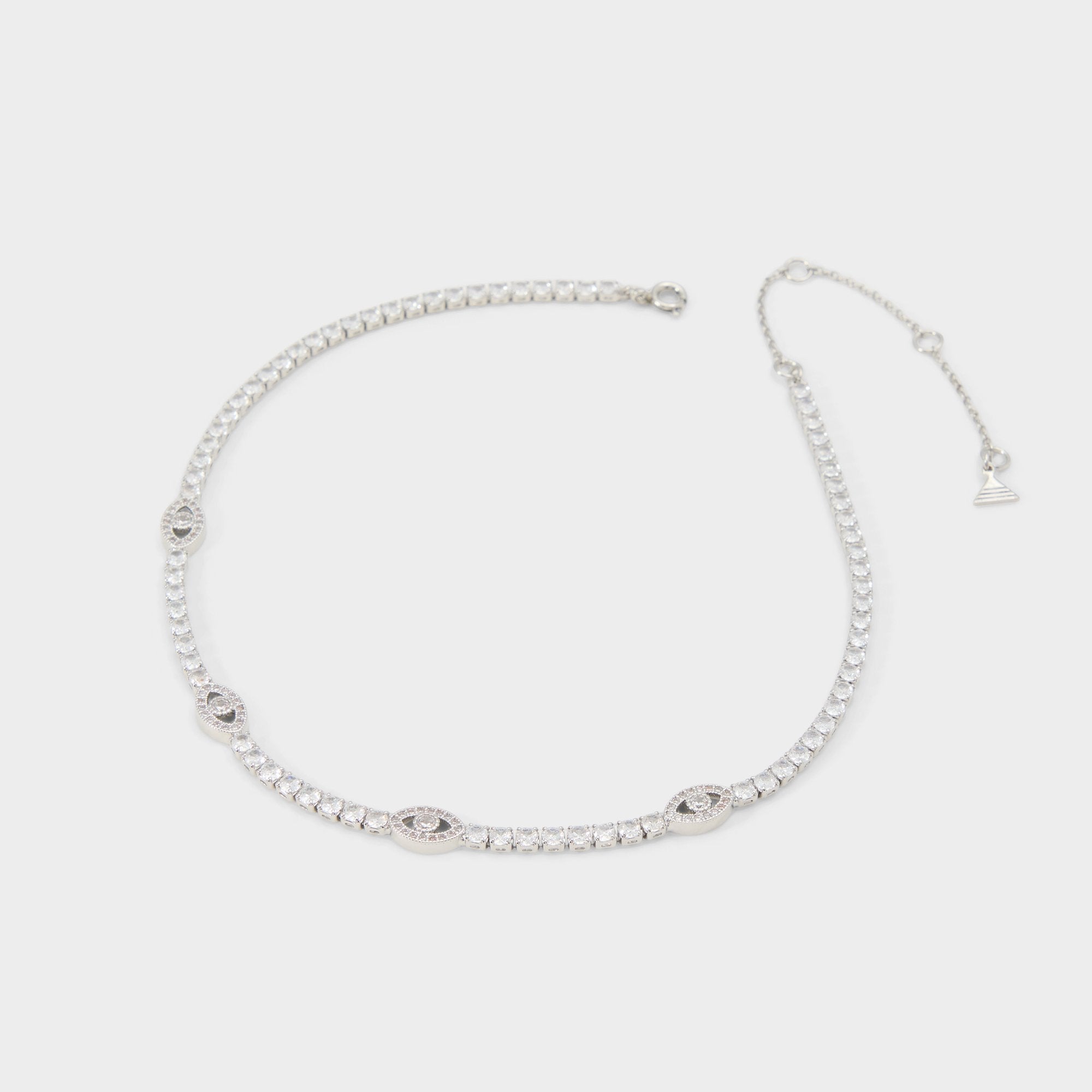 Aldo Elbaeraen in Silver Clear Multi - Choker necklace