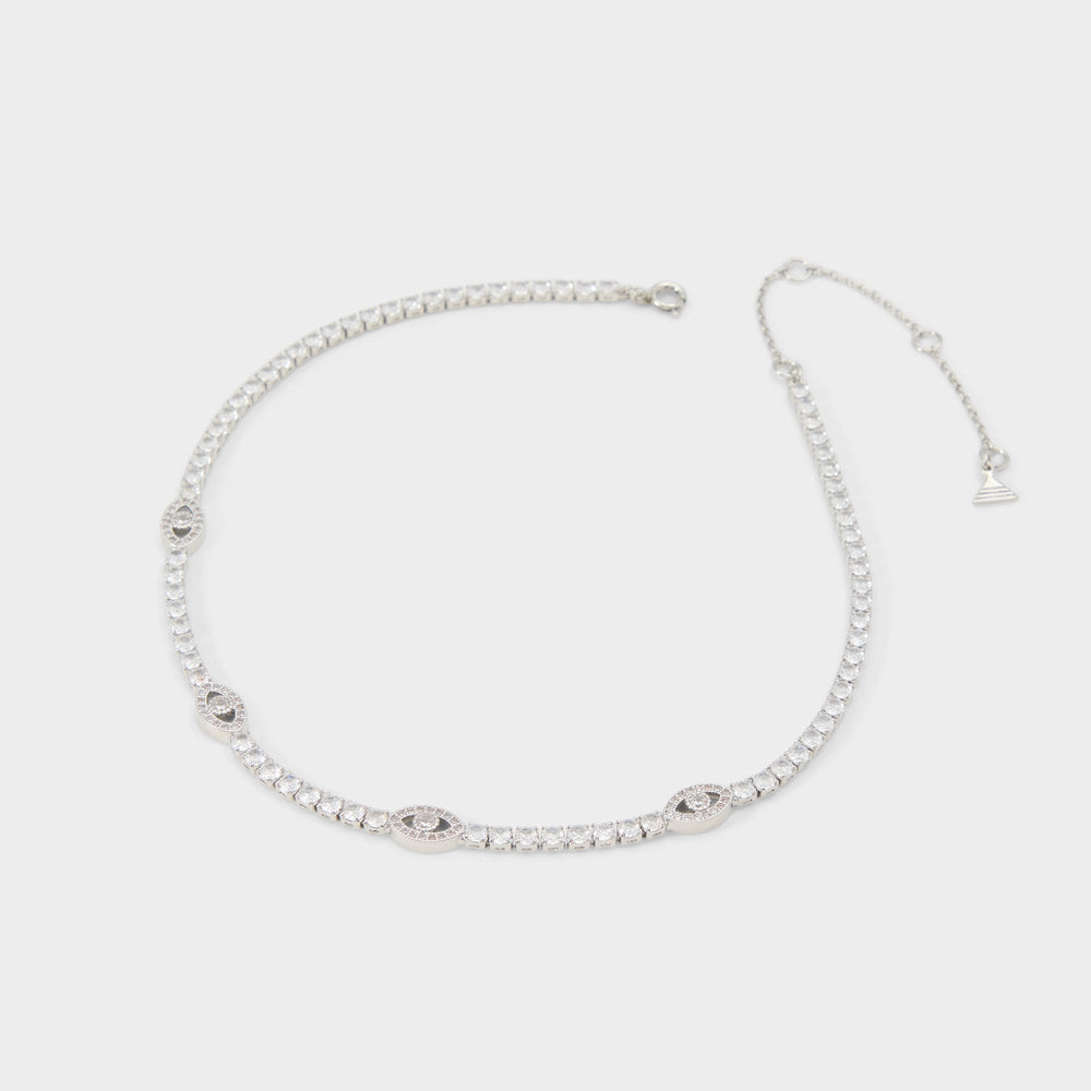 Aldo Elbaeraen in Silver Clear Multi - Choker necklace