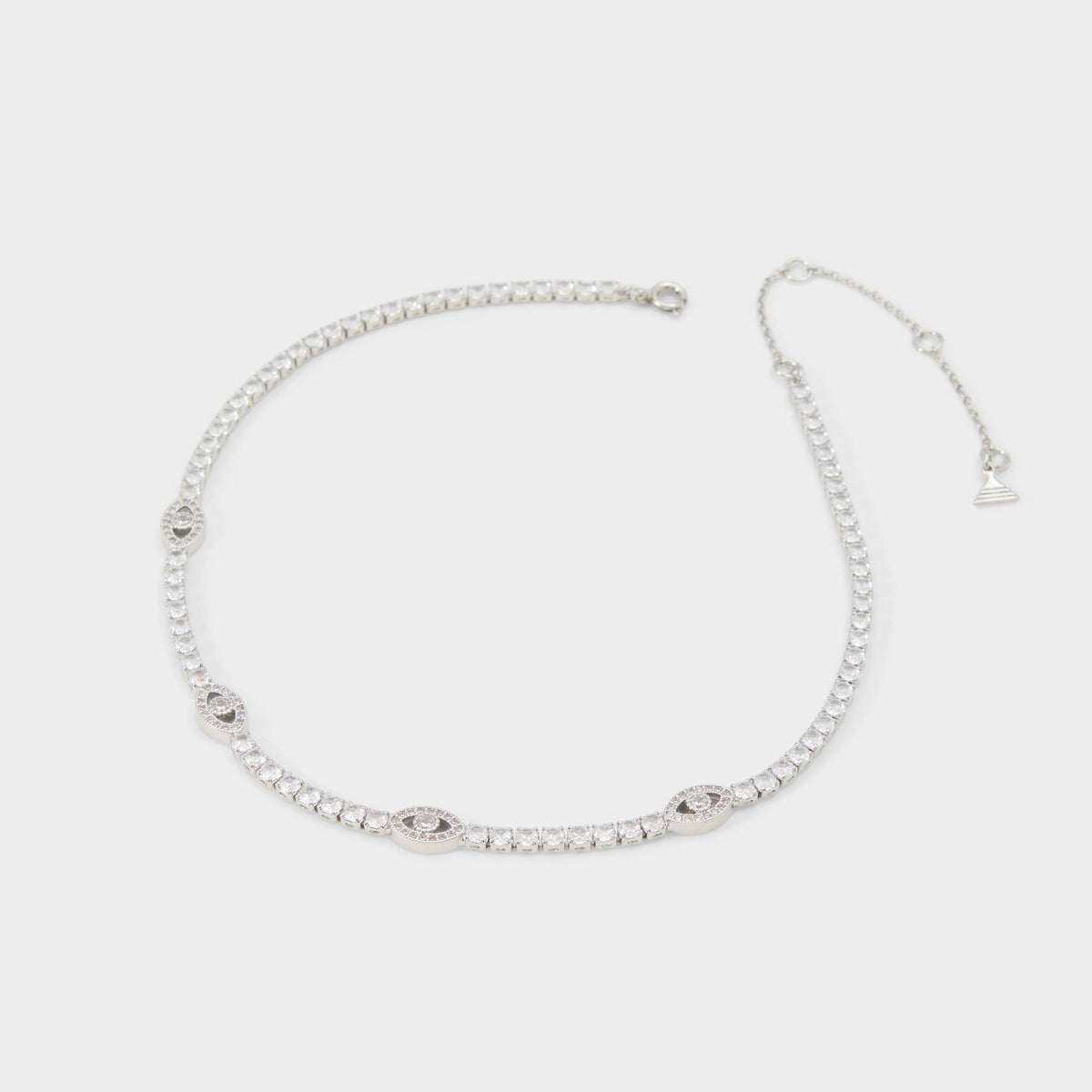 Aldo Elbaeraen in Silver Clear Multi - Choker necklace