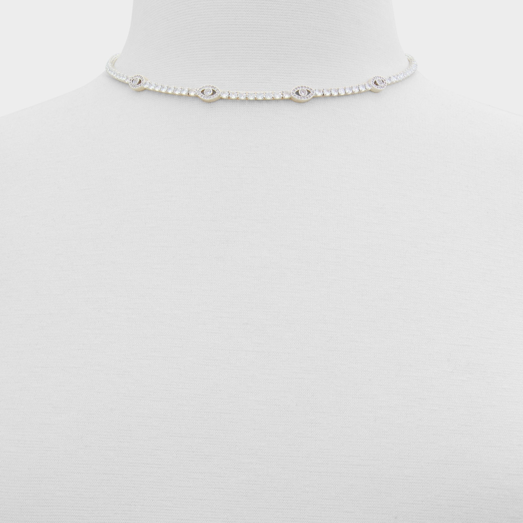 Aldo Elbaeraen in Silver Clear Multi - Choker necklace