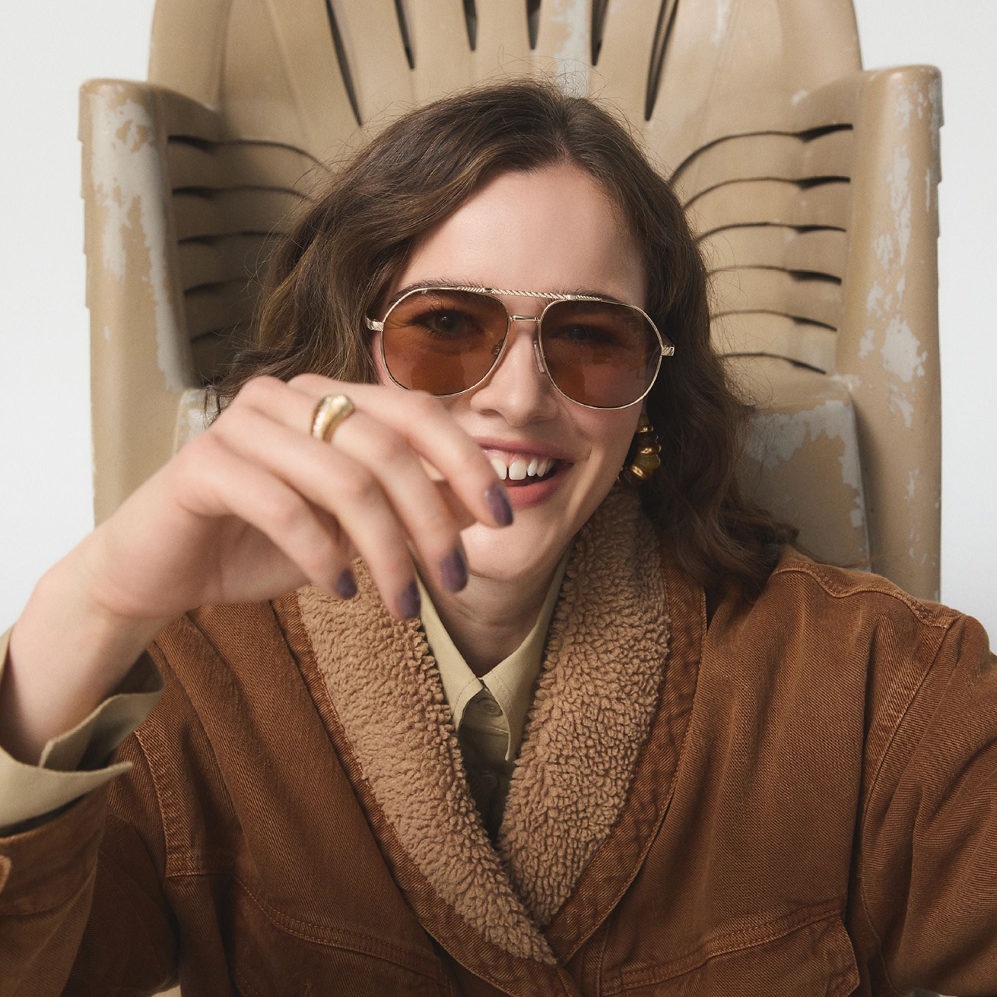 Aldo Frejja in Gold - Aviator sunglasses