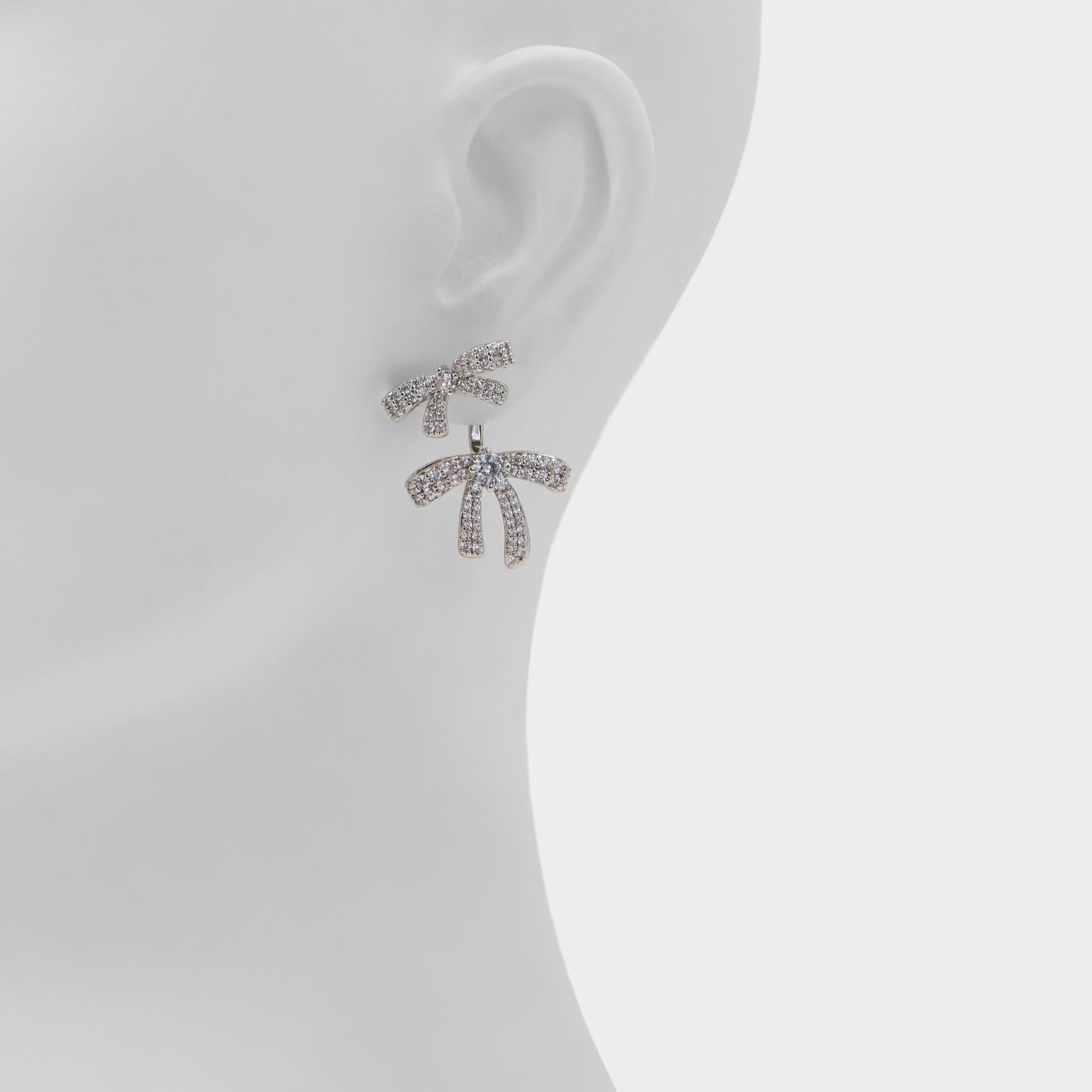 Aldo Bows in Silver Clear Multi - Earrings