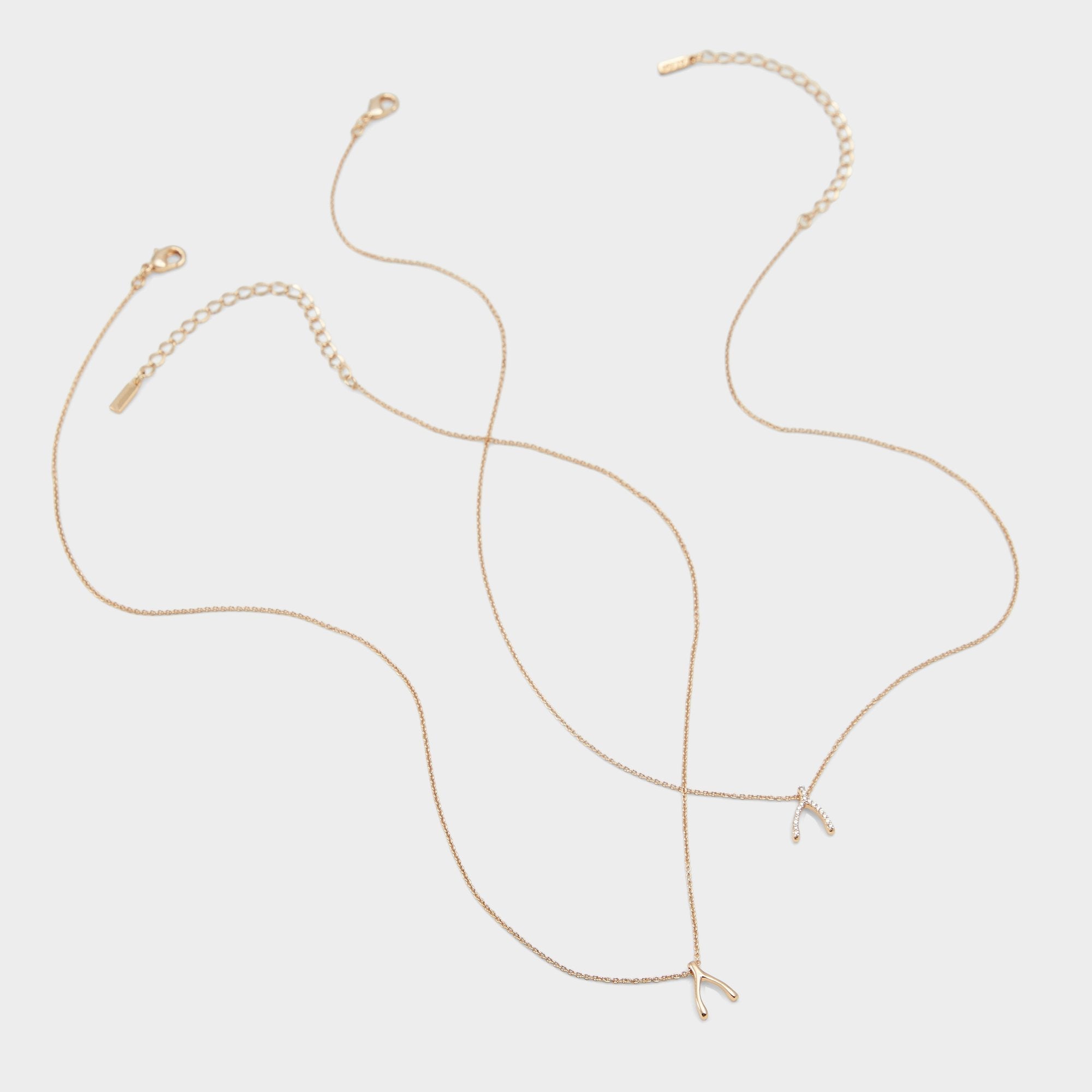Aldo Makeawish Gold/Clear Multi Women's Necklaces - Gift set