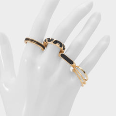 Aldo Wildora in Black Gold Multi - Stackable rings