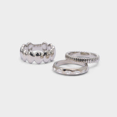 Aldo Bublle in Silver Clear Multi - Stackable rings