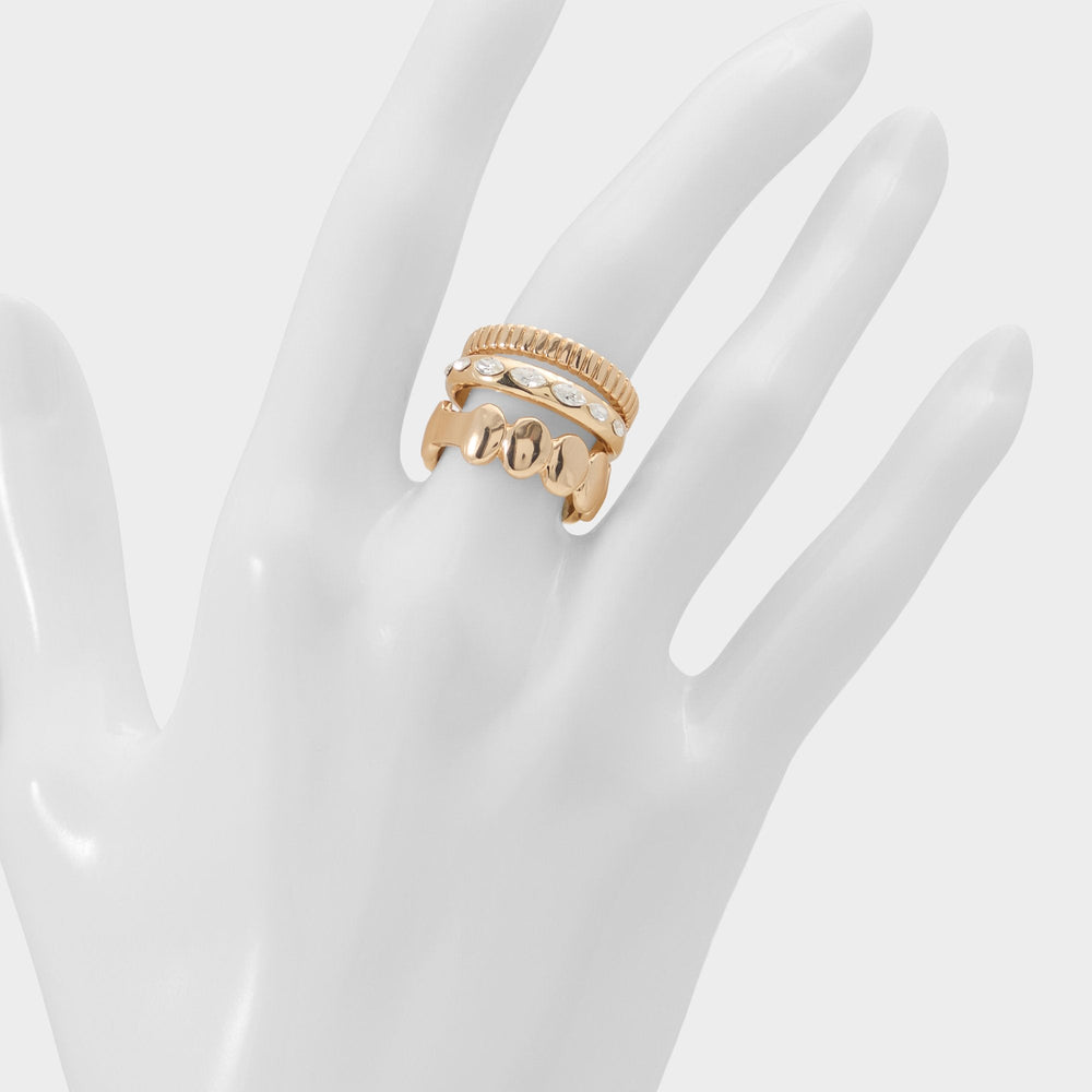 Aldo Bublle in Gold Clear Multi - Stackable rings