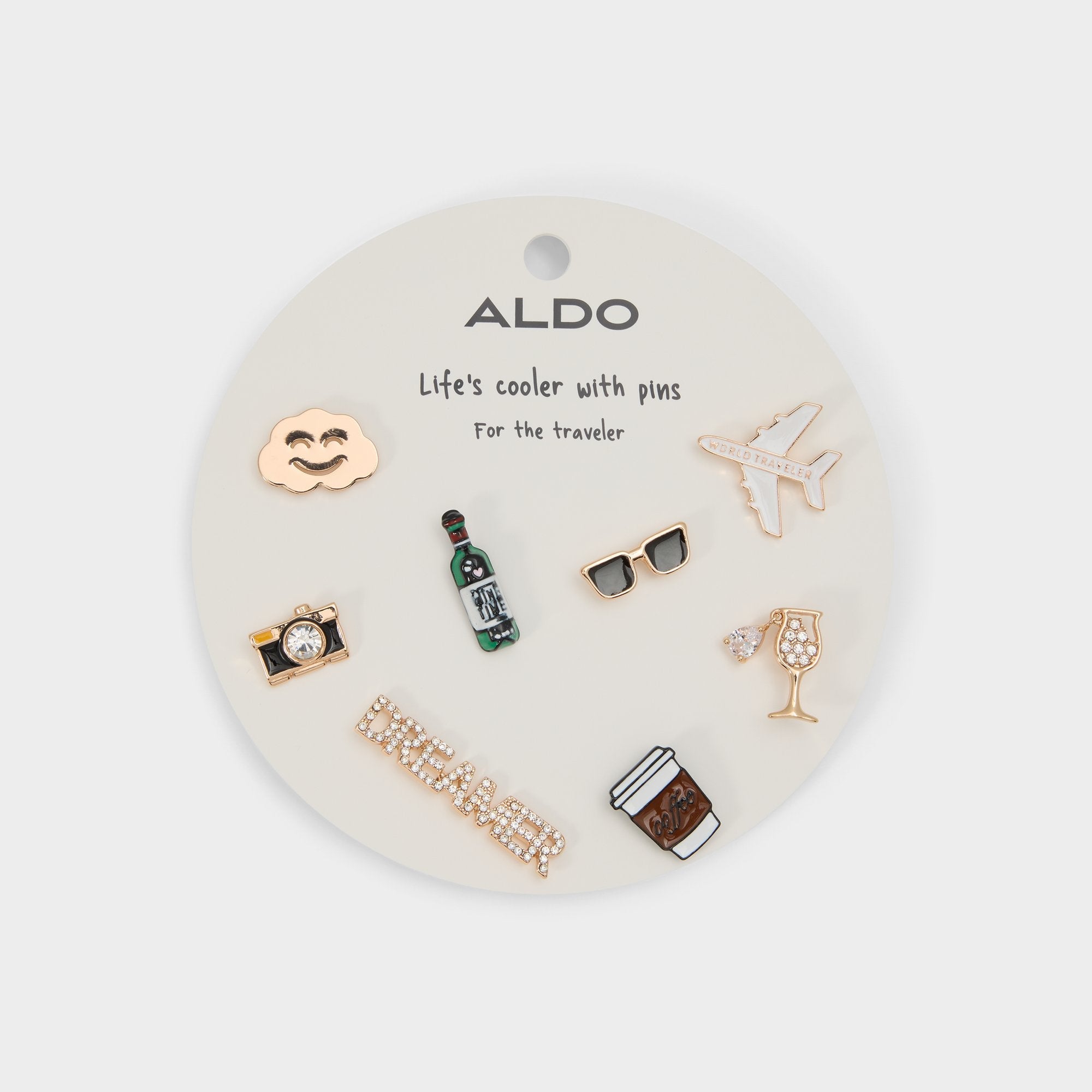Aldo Traveler Gold/Clear Multi Women's Accessories - Decorative pins