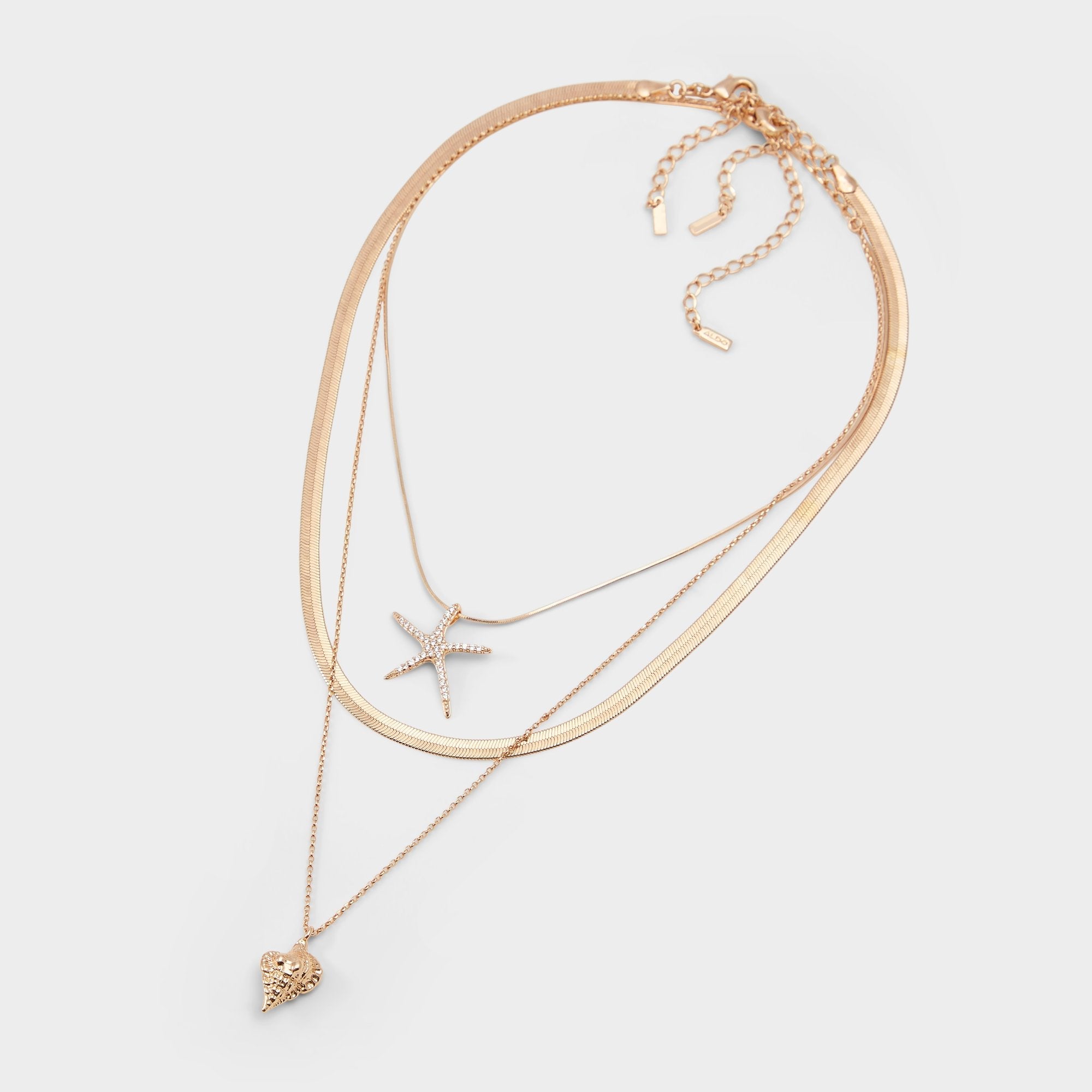 Aldo Seascharms Gold/Clear Multi Women's Necklaces - Layered necklace