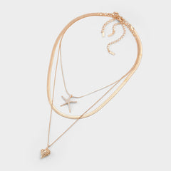 Aldo Seascharms Gold/Clear Multi Women's Necklaces - Layered necklace