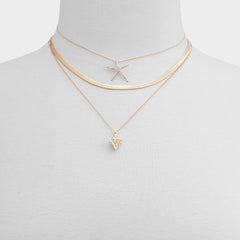 Aldo Seascharms Gold/Clear Multi Women's Necklaces - Layered necklace