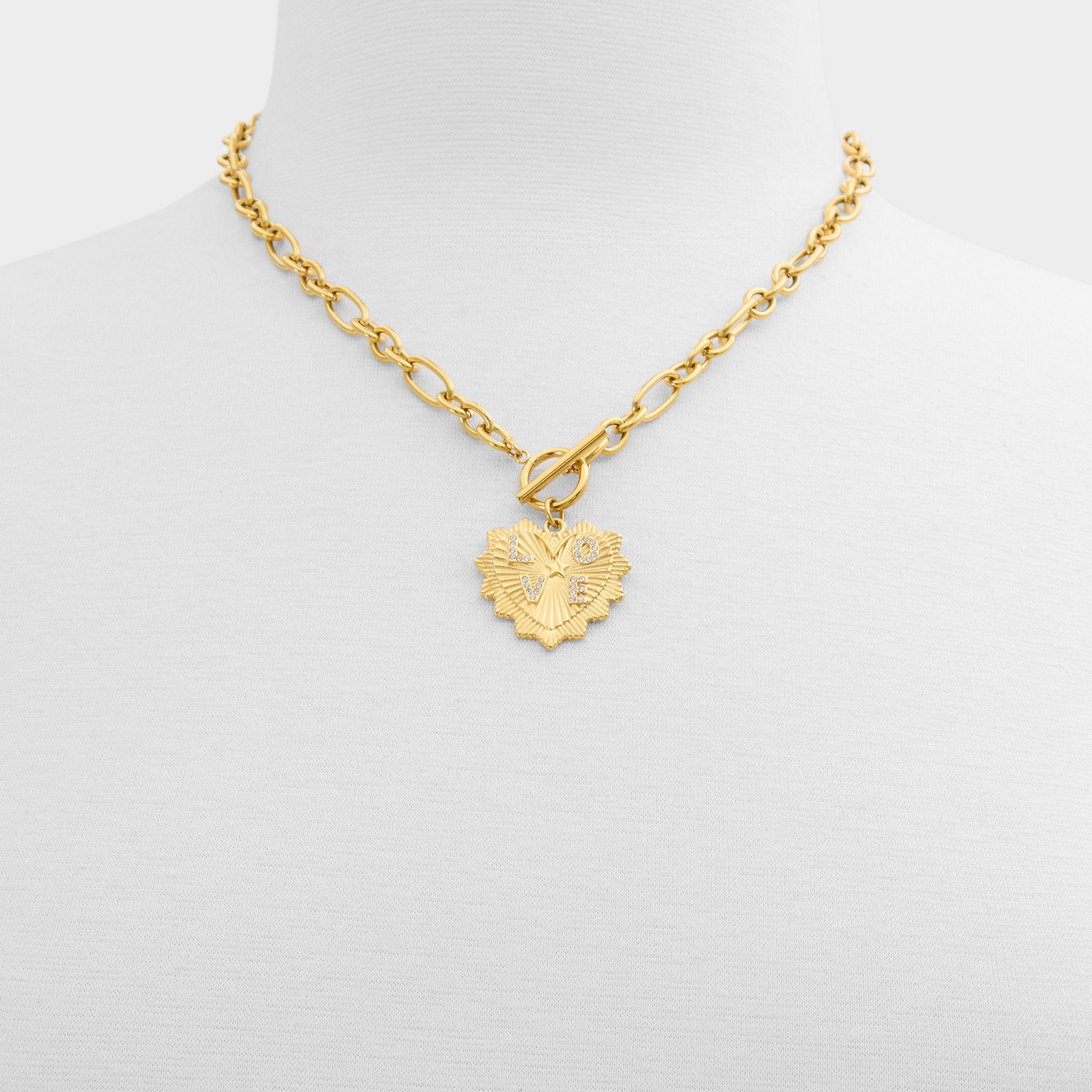 Aldo Lovechaine in Gold Clear Multi - Necklace