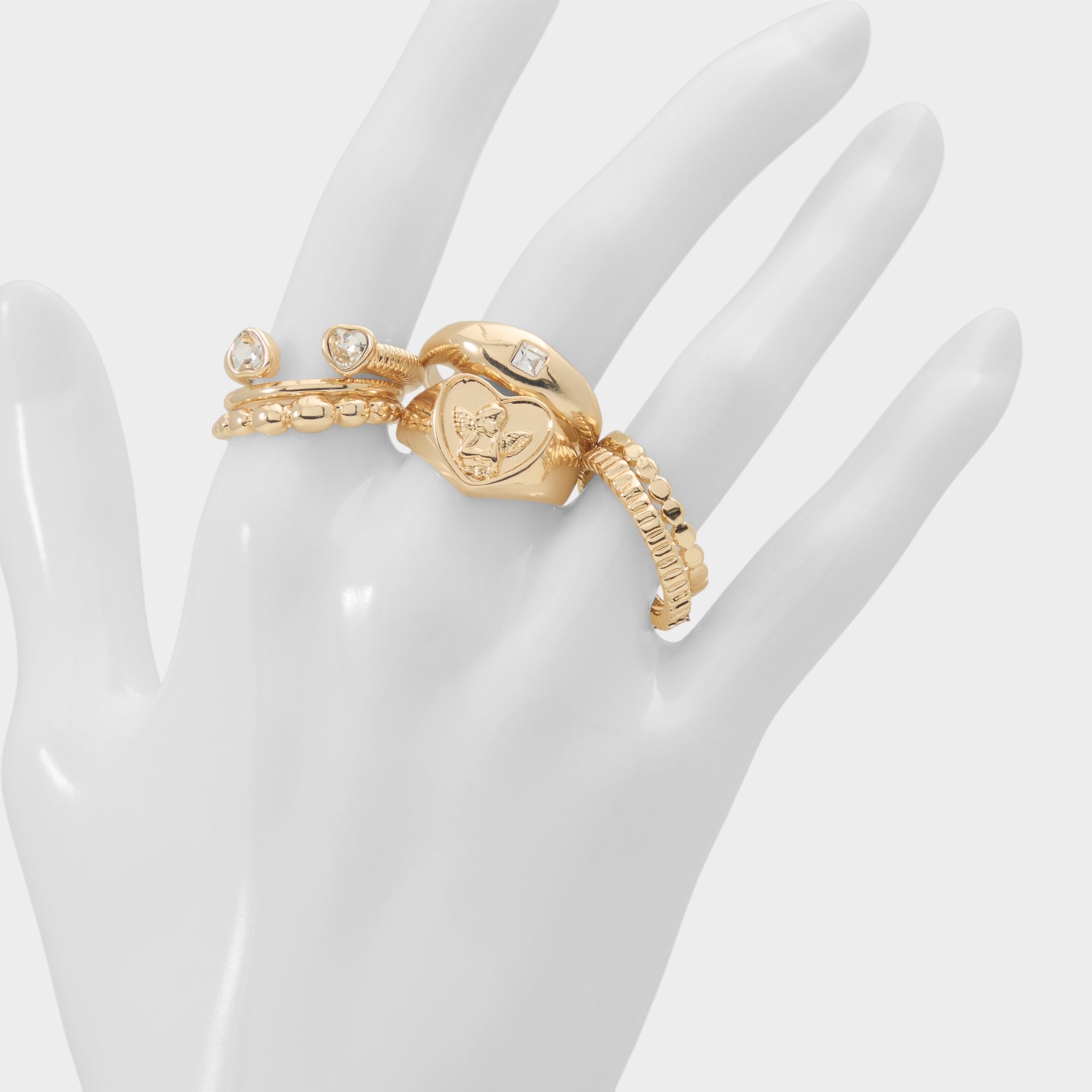 Aldo Anngellica in Gold Clear Multi - Multi-finger rings
