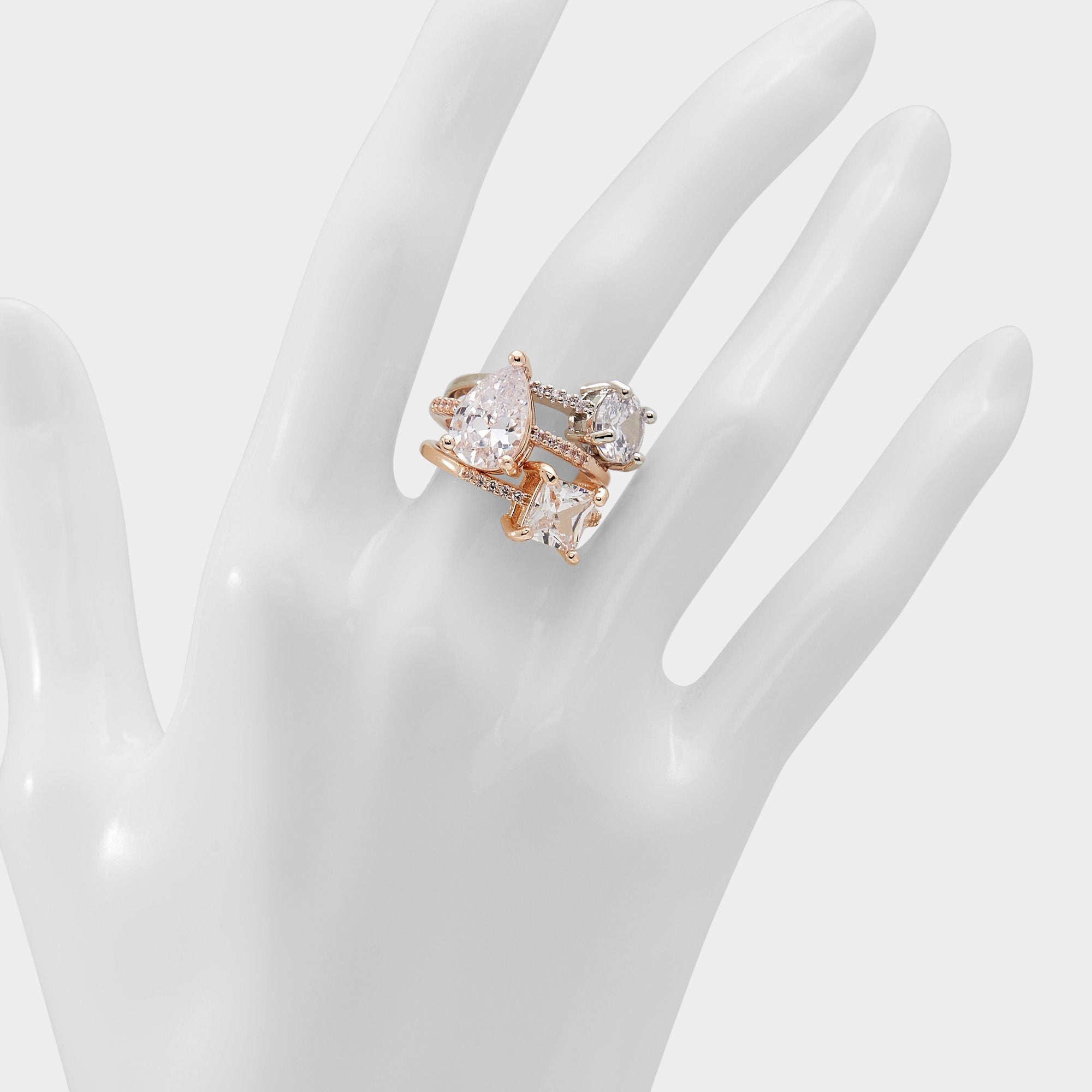 Aldo Alabridar Metallic Multi Women's Cubic Zirconia - Stackable rings