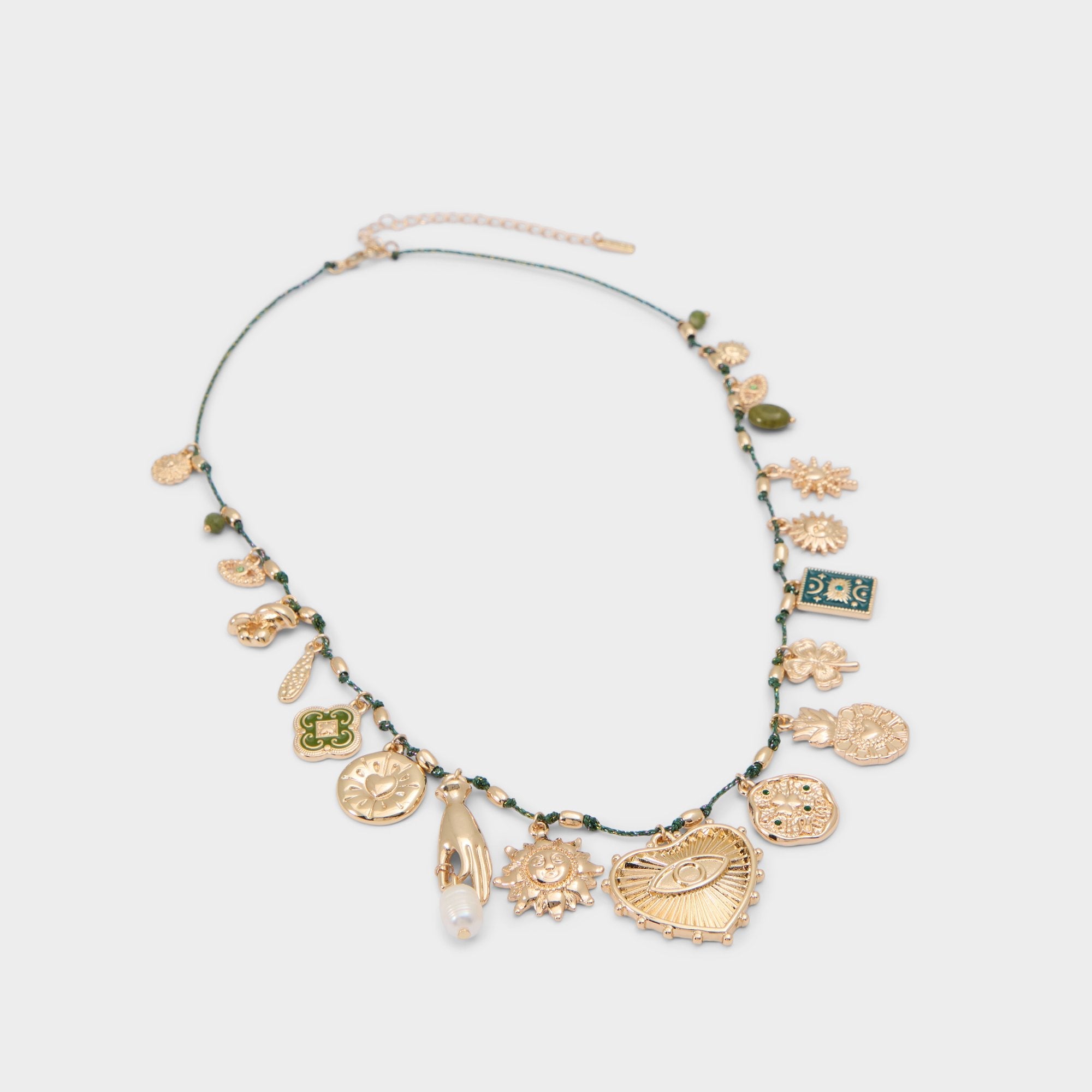 Aldo Bohemian in Dark Green - Charm necklace