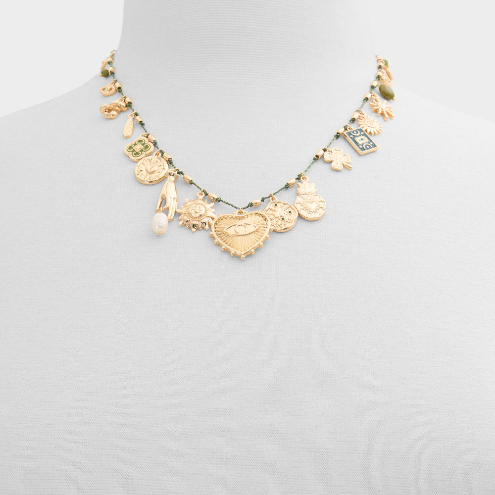Aldo Bohemian in Dark Green - Charm necklace
