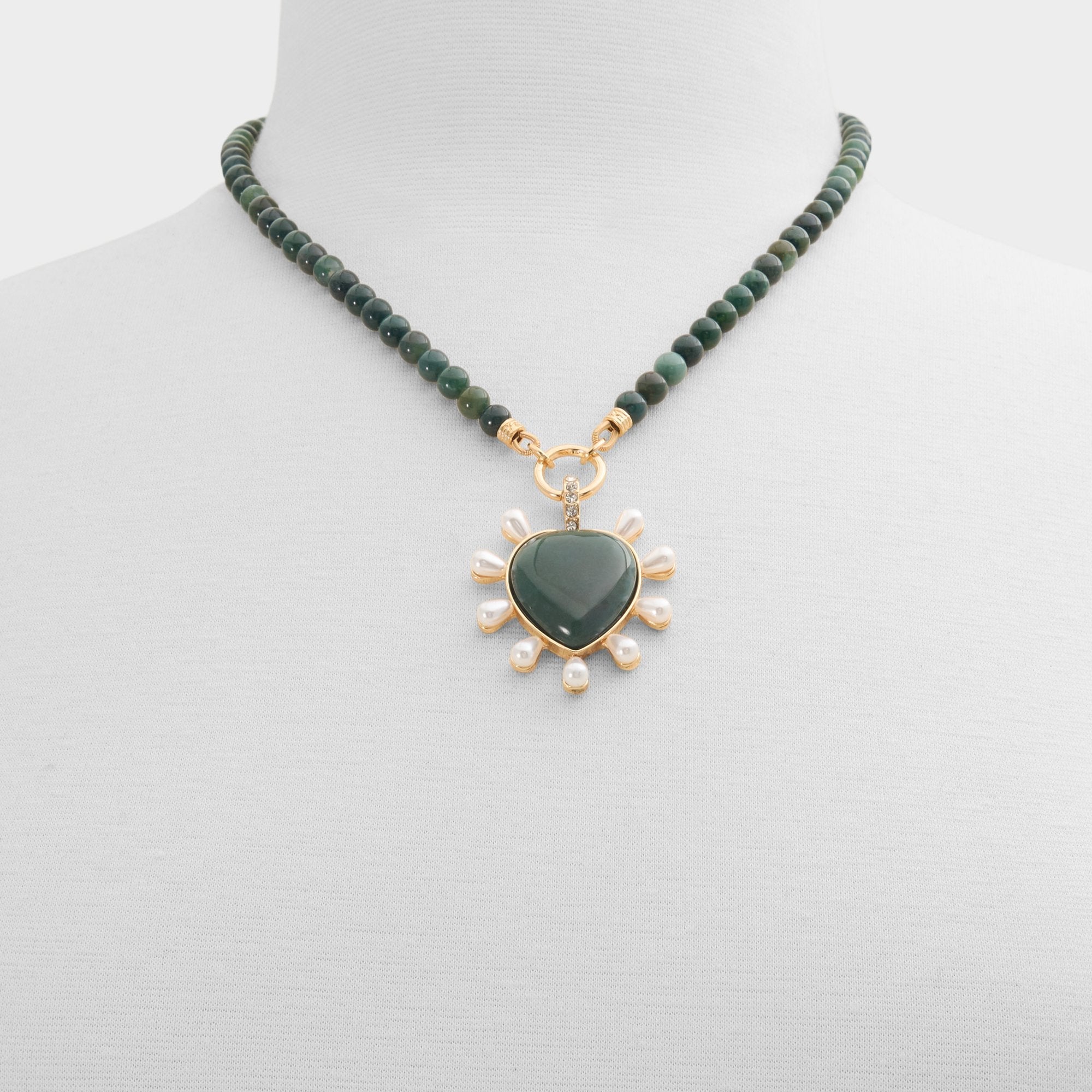 Aldo Preciousheart in Dark Green - Necklace