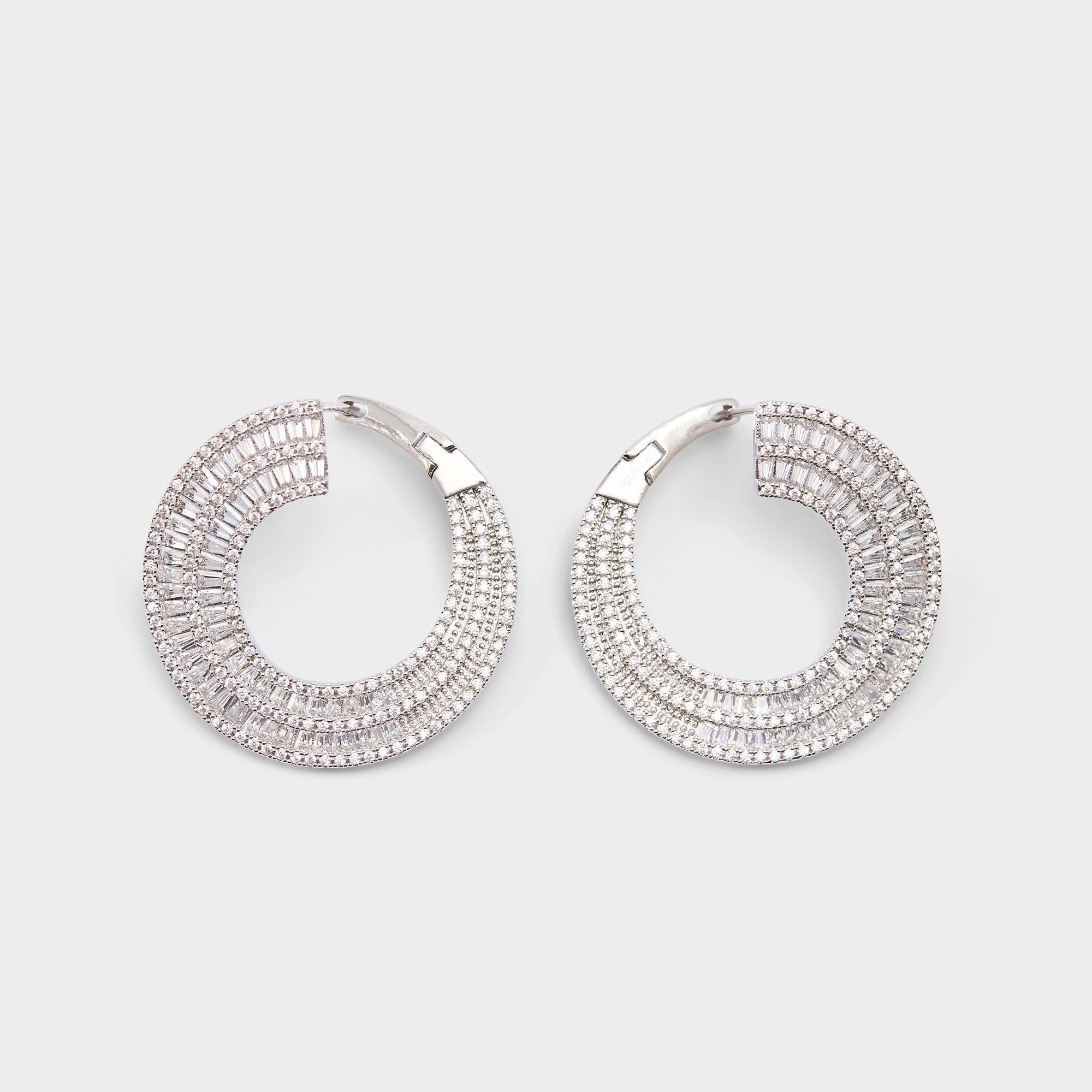 Aldo Caldy Silver/Clear Multi Women's Earrings - Hoop earrings
