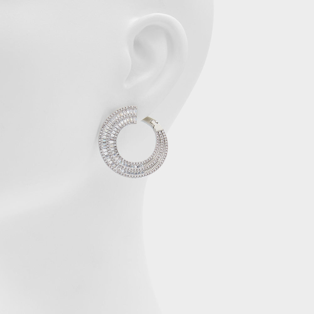 Aldo Caldy Silver/Clear Multi Women's Earrings - Hoop earrings