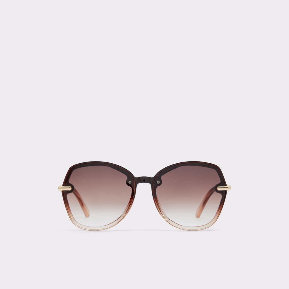 Aldo Cortegaca Brown Women's Round - Square sunglasses