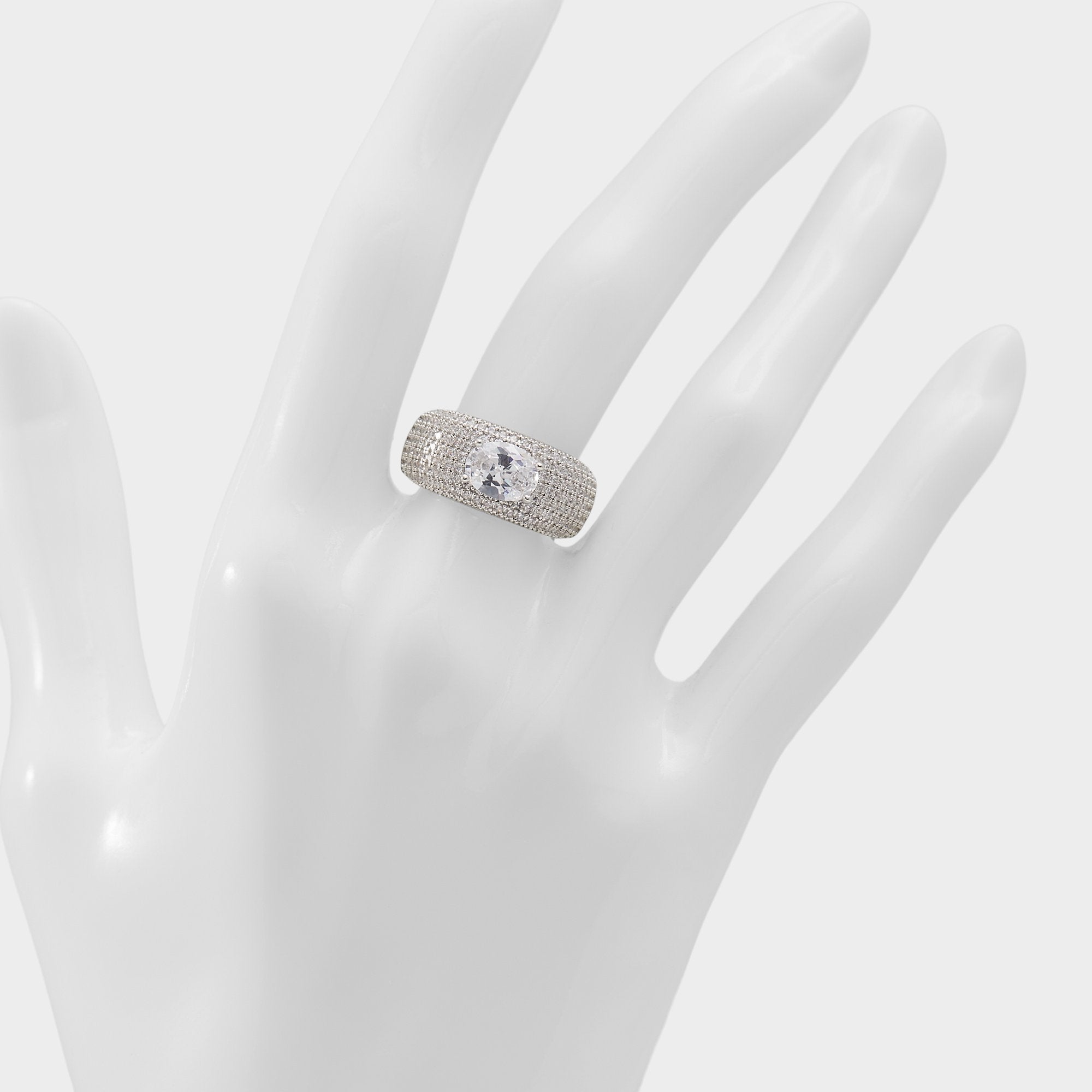 Aldo Caredar Silver/Clear Multi Women's Cubic Zirconia - Ring