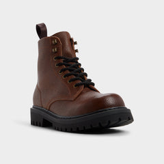 Aldo Doublezero in Dark Brown - Combat boot, Lug sole