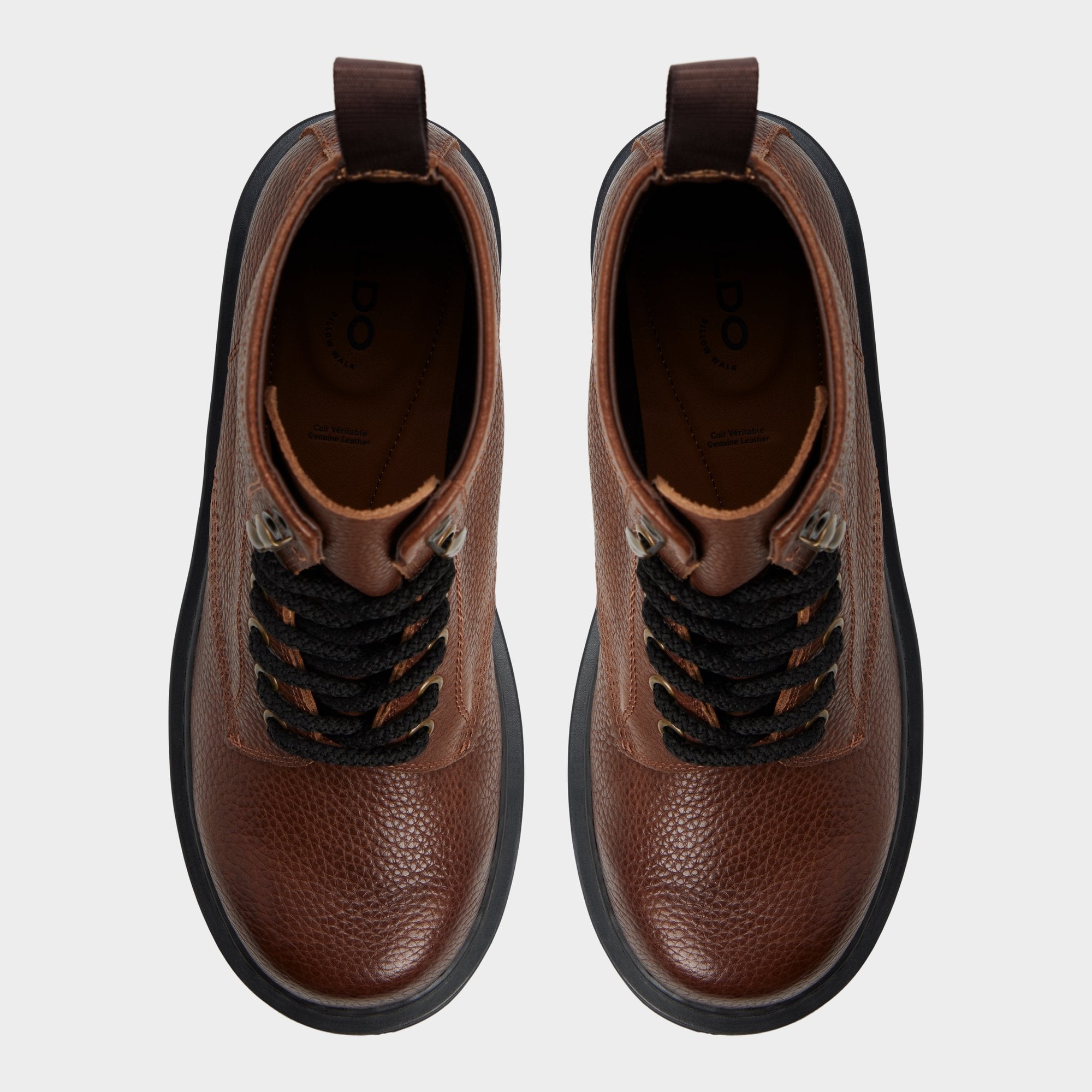 Aldo Doublezero in Dark Brown - Combat boot, Lug sole