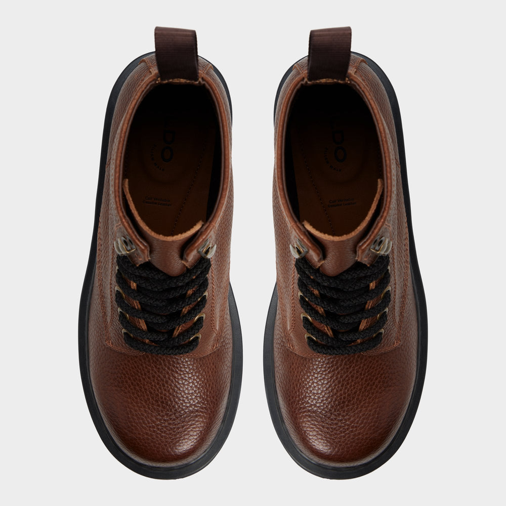 Aldo Doublezero in Dark Brown - Combat boot, Lug sole