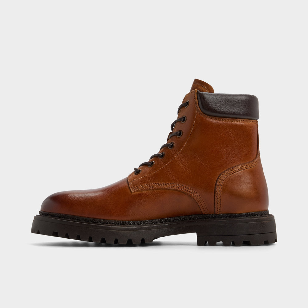 Aldo Draco in Cognac - Combat boot, Lug sole