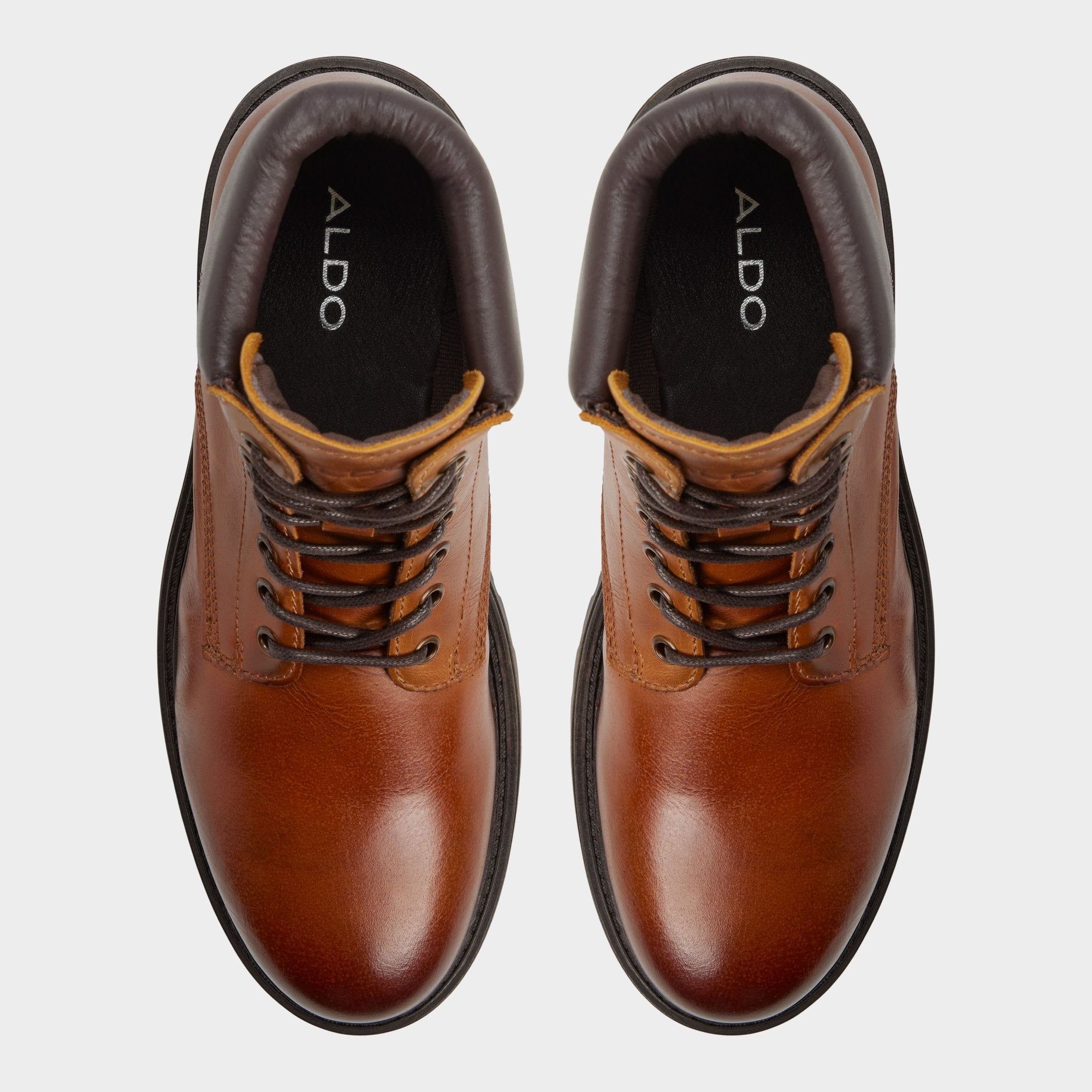 Aldo Draco in Cognac - Combat boot, Lug sole