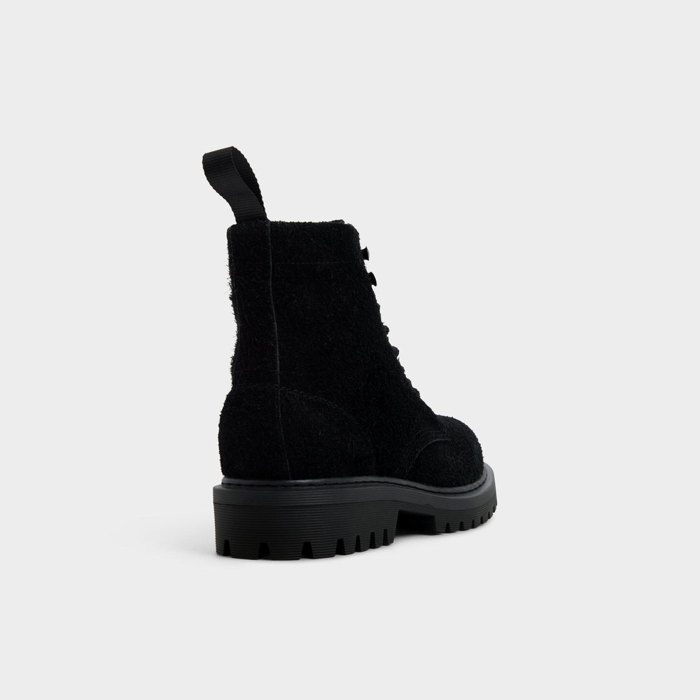 Aldo Doublezero in Black - Combat boot, Lug sole