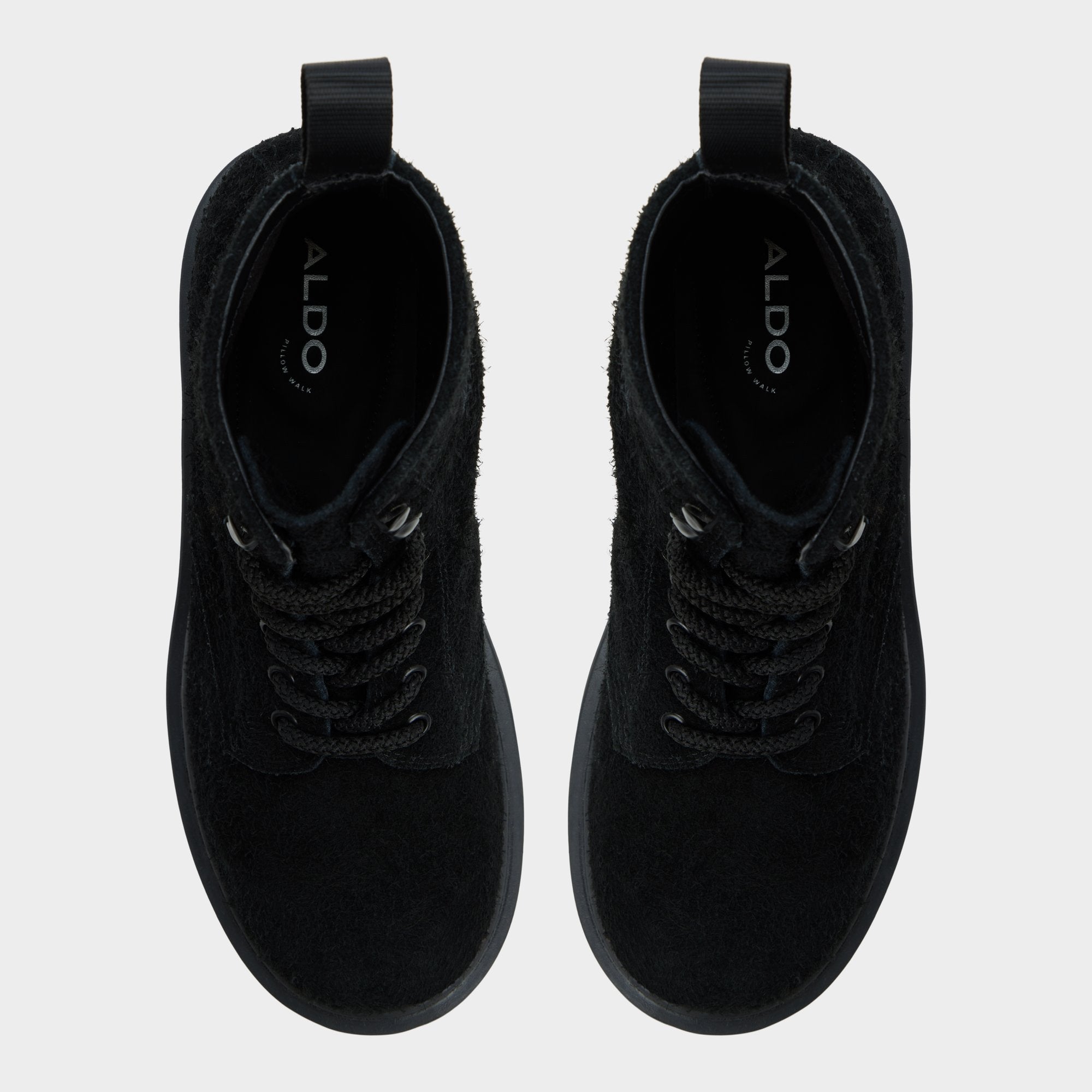 Aldo Doublezero in Black - Combat boot, Lug sole