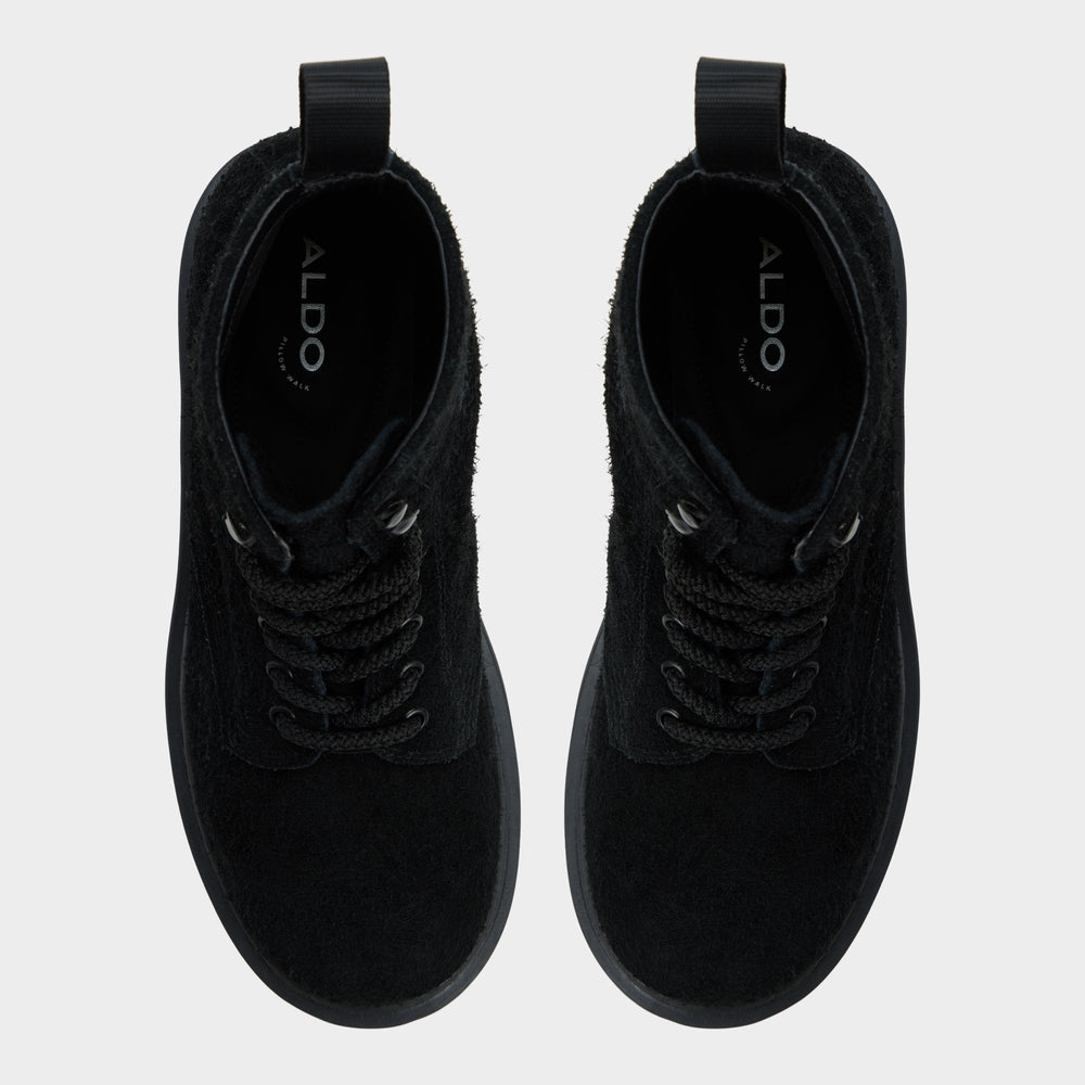 Aldo Doublezero in Black - Combat boot, Lug sole