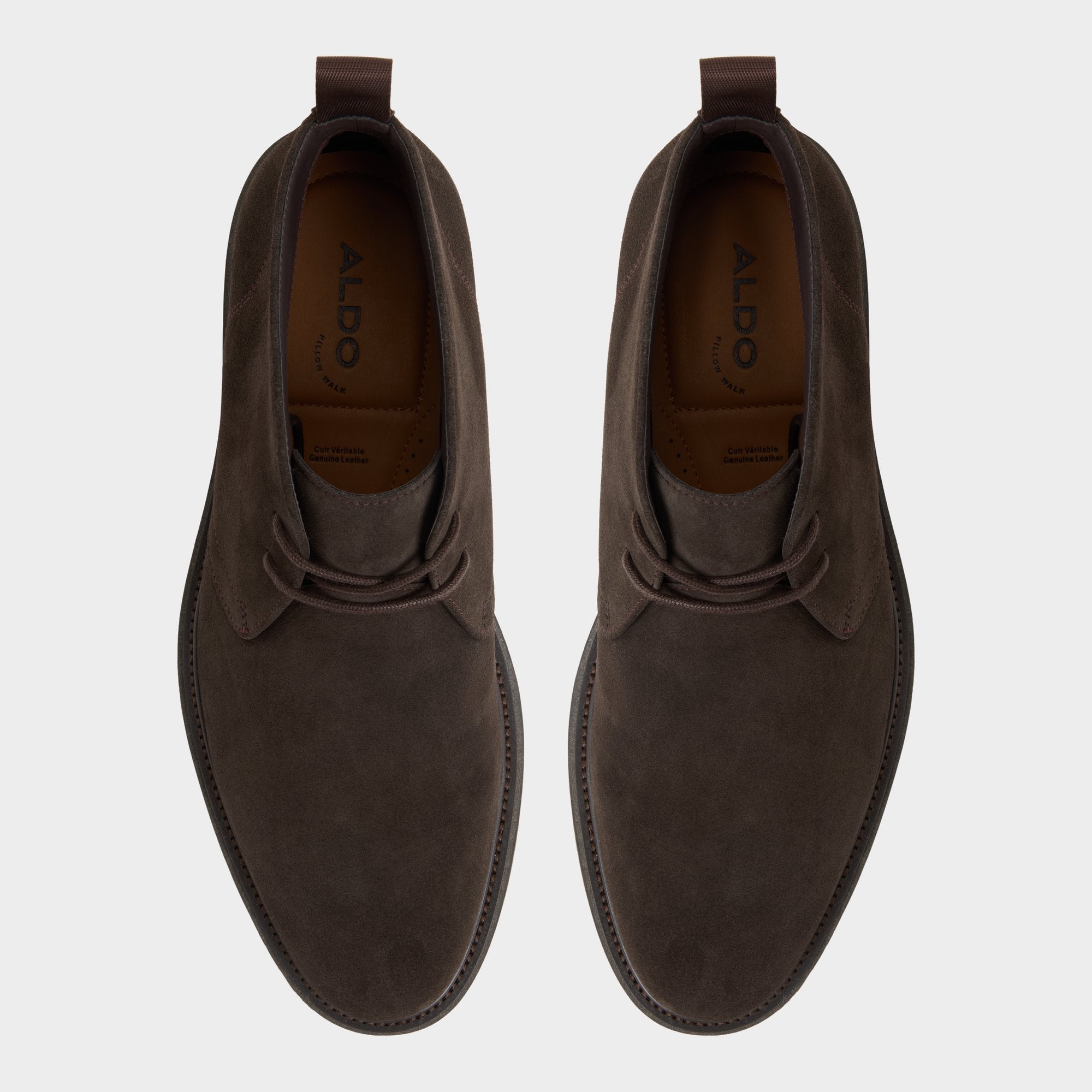 Aldo Jefrey Dark Brown Leather Suede Men's Chukka boots - Chukka boot