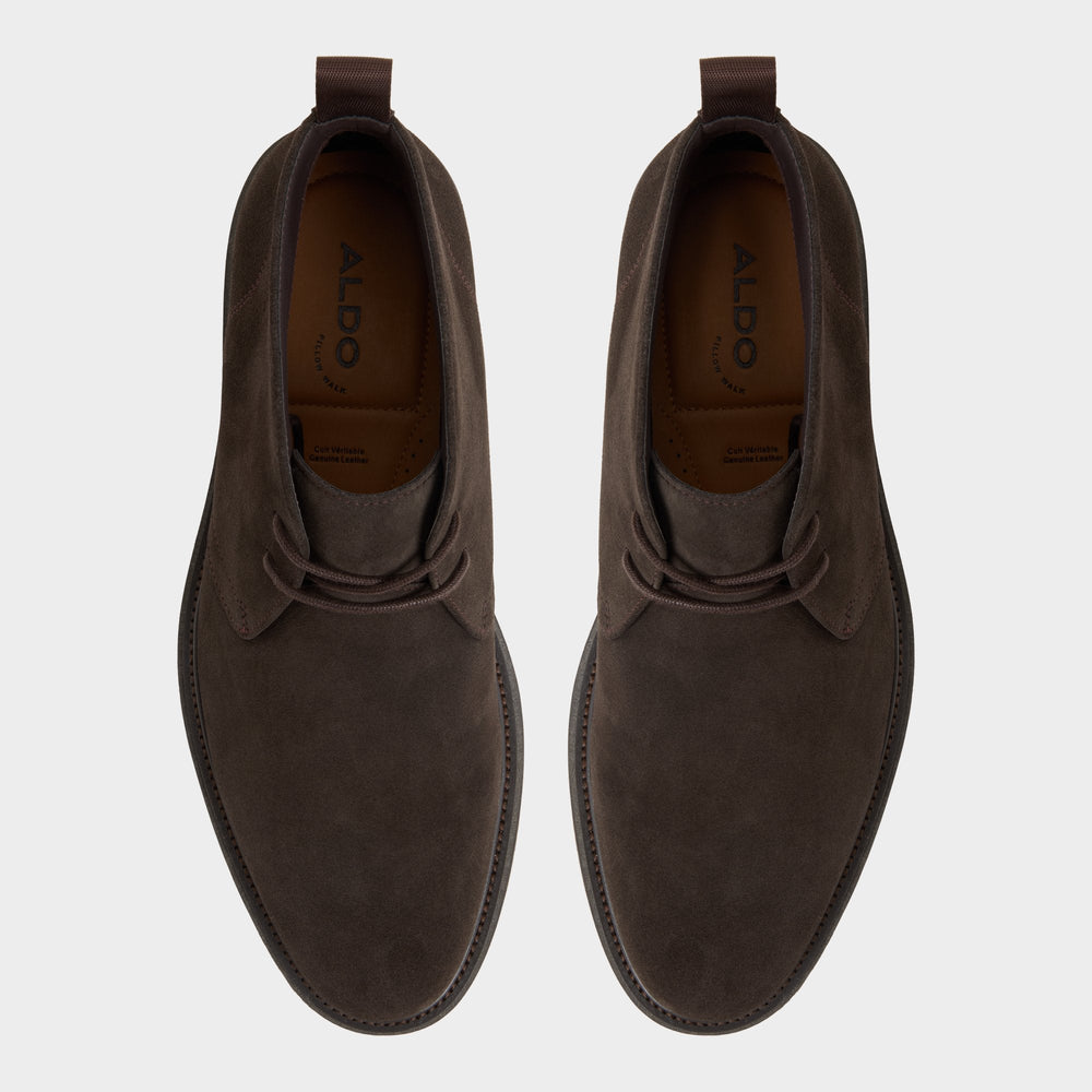 Aldo Jefrey Dark Brown Leather Suede Men's Chukka boots - Chukka boot