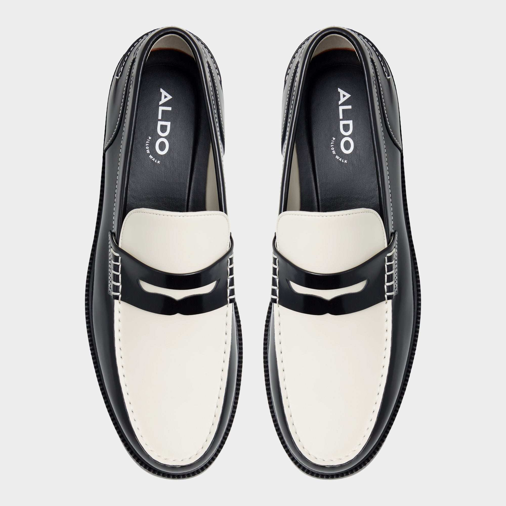 Aldo Kieran Black/White Men's Dress Shoes - Loafer