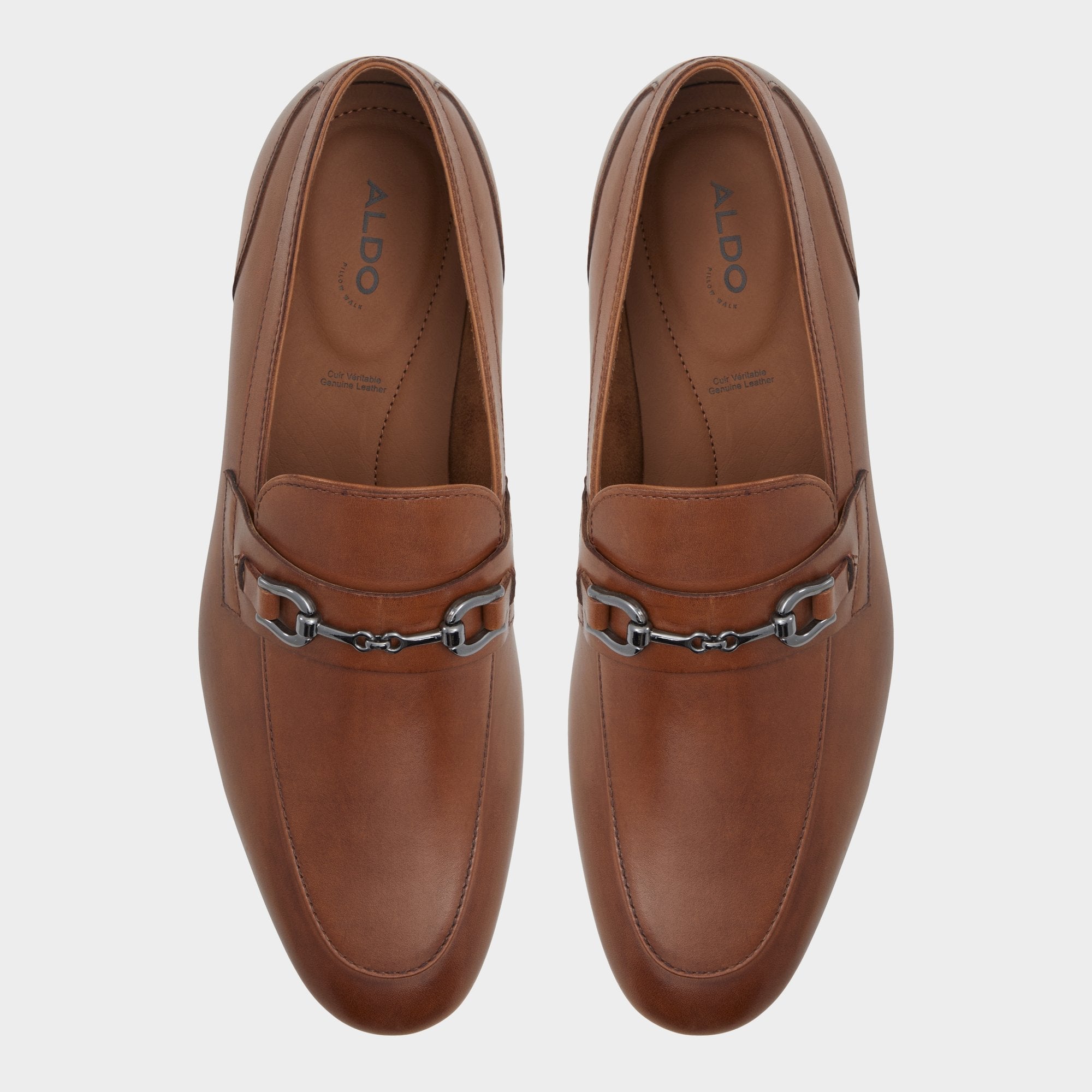 Aldo Marinho Cognac Leather Smooth Men's Dress Shoes - Loafer