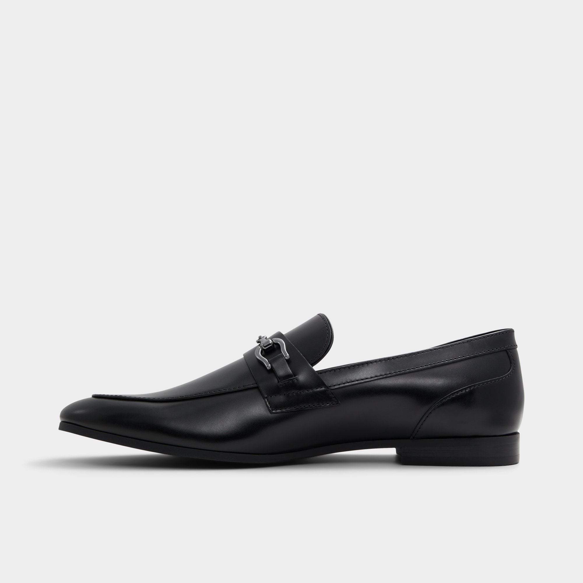 Aldo Marinho Open Black Leather Smooth Men's Dress Shoes - Loafer