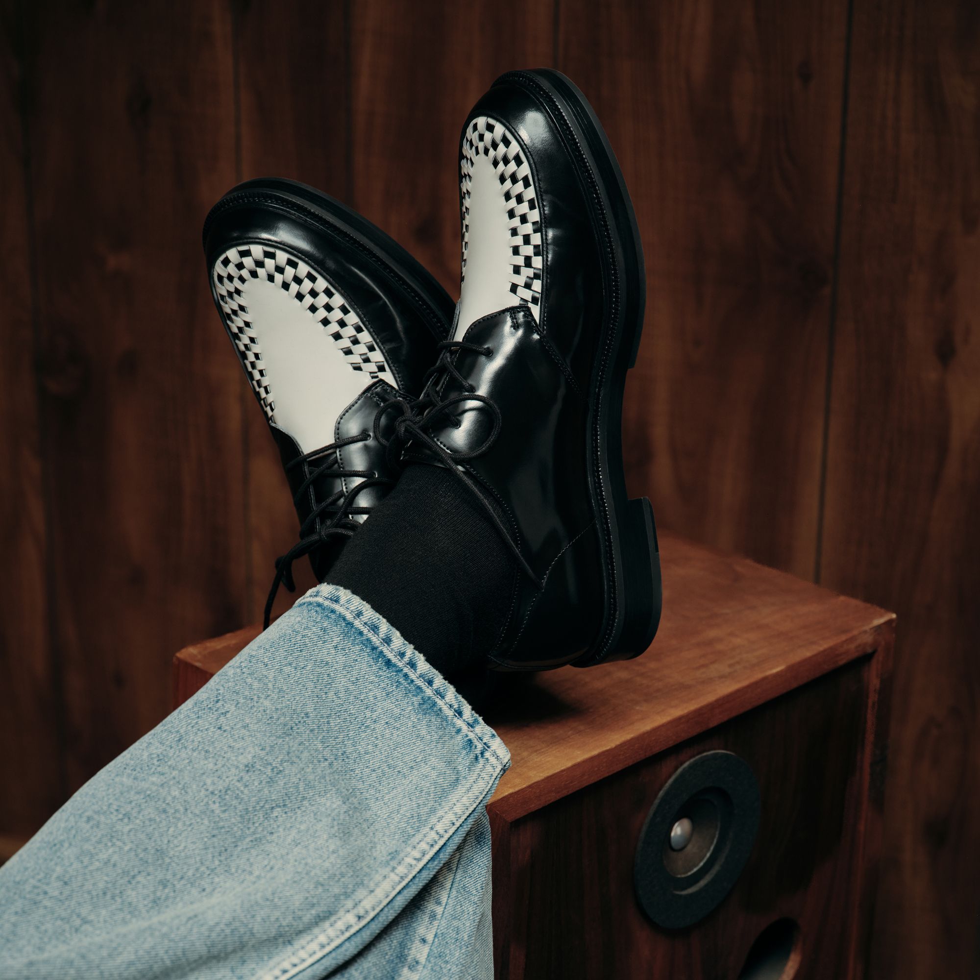 Aldo Rocco in Black White - Oxford shoe